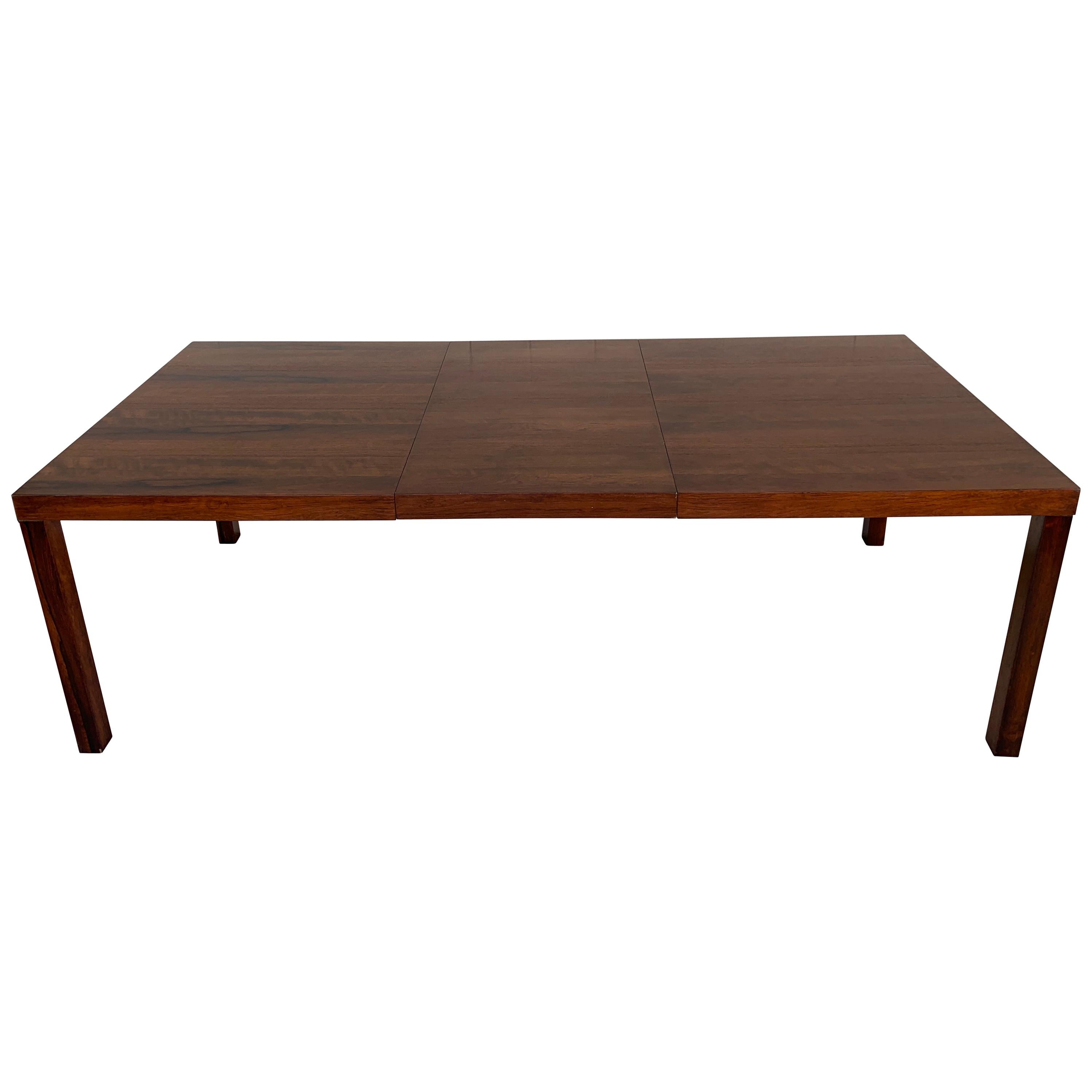 Danish Modern Rosewood Parsons Dining Room Table For Sale