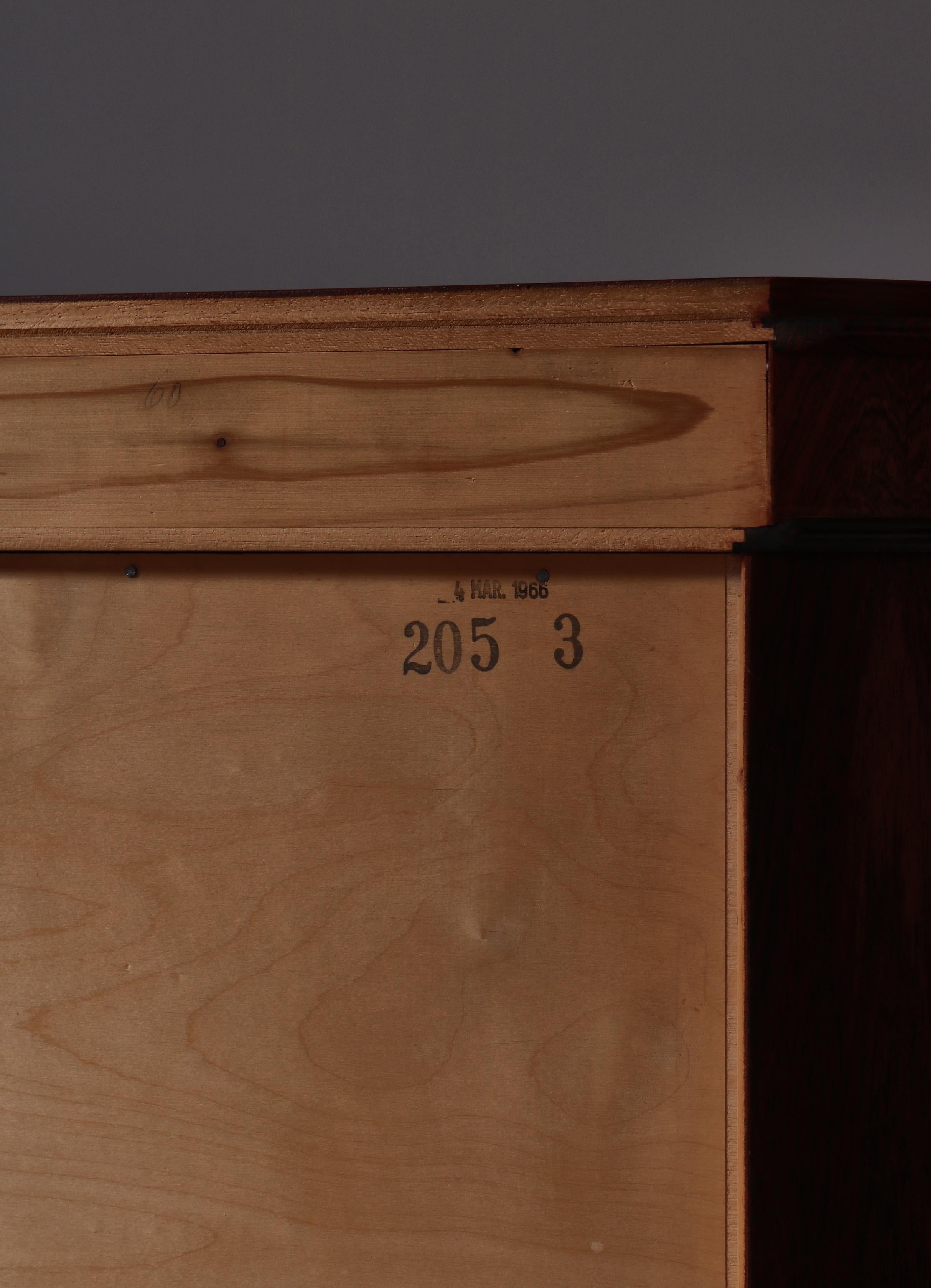 Danish Modern Rosewood Pedestal Cabinet by Johannes Sorth, Denmark, 1966 For Sale 13