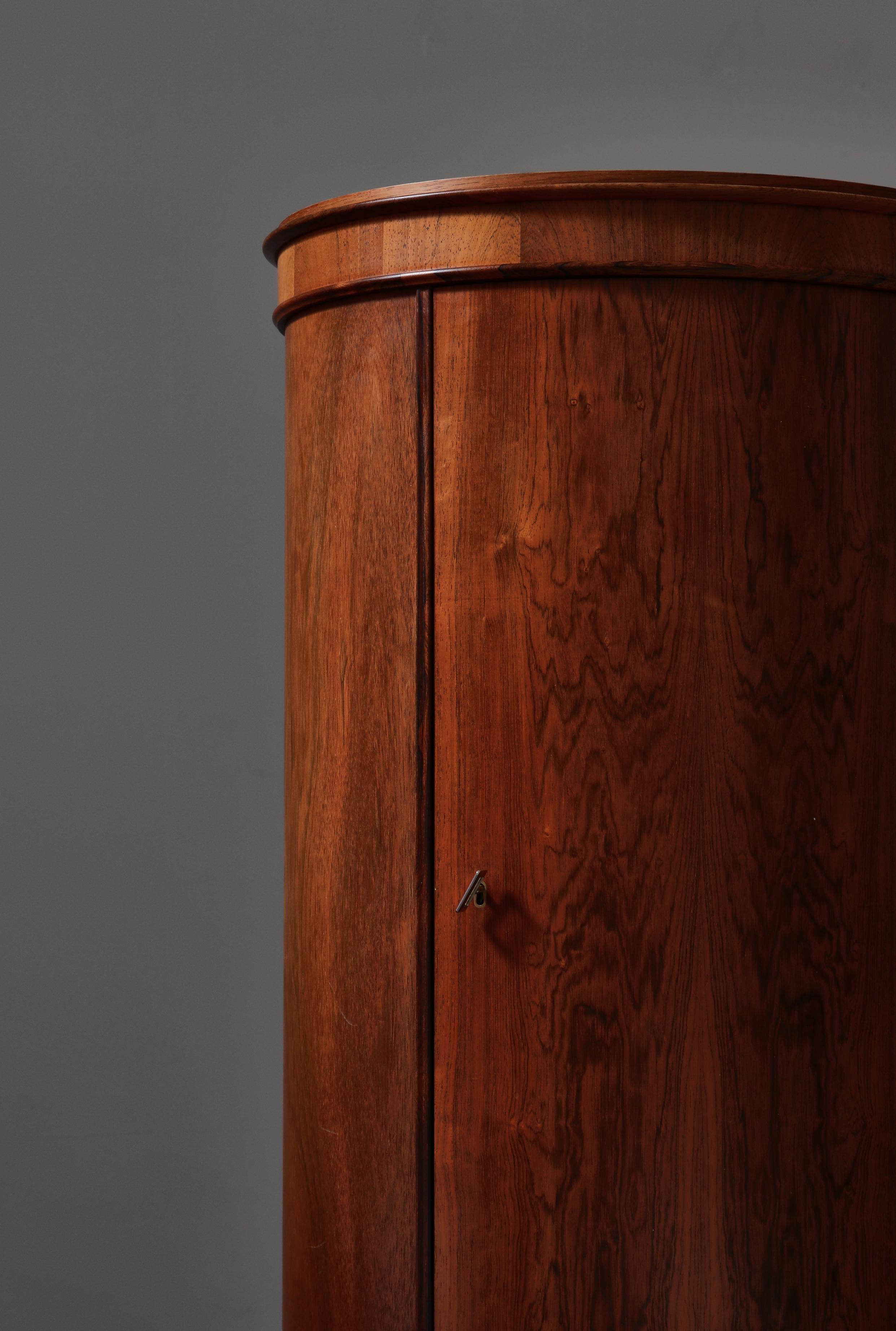 Mid-20th Century Danish Modern Rosewood Pedestal Cabinet by Johannes Sorth, Denmark, 1966 For Sale