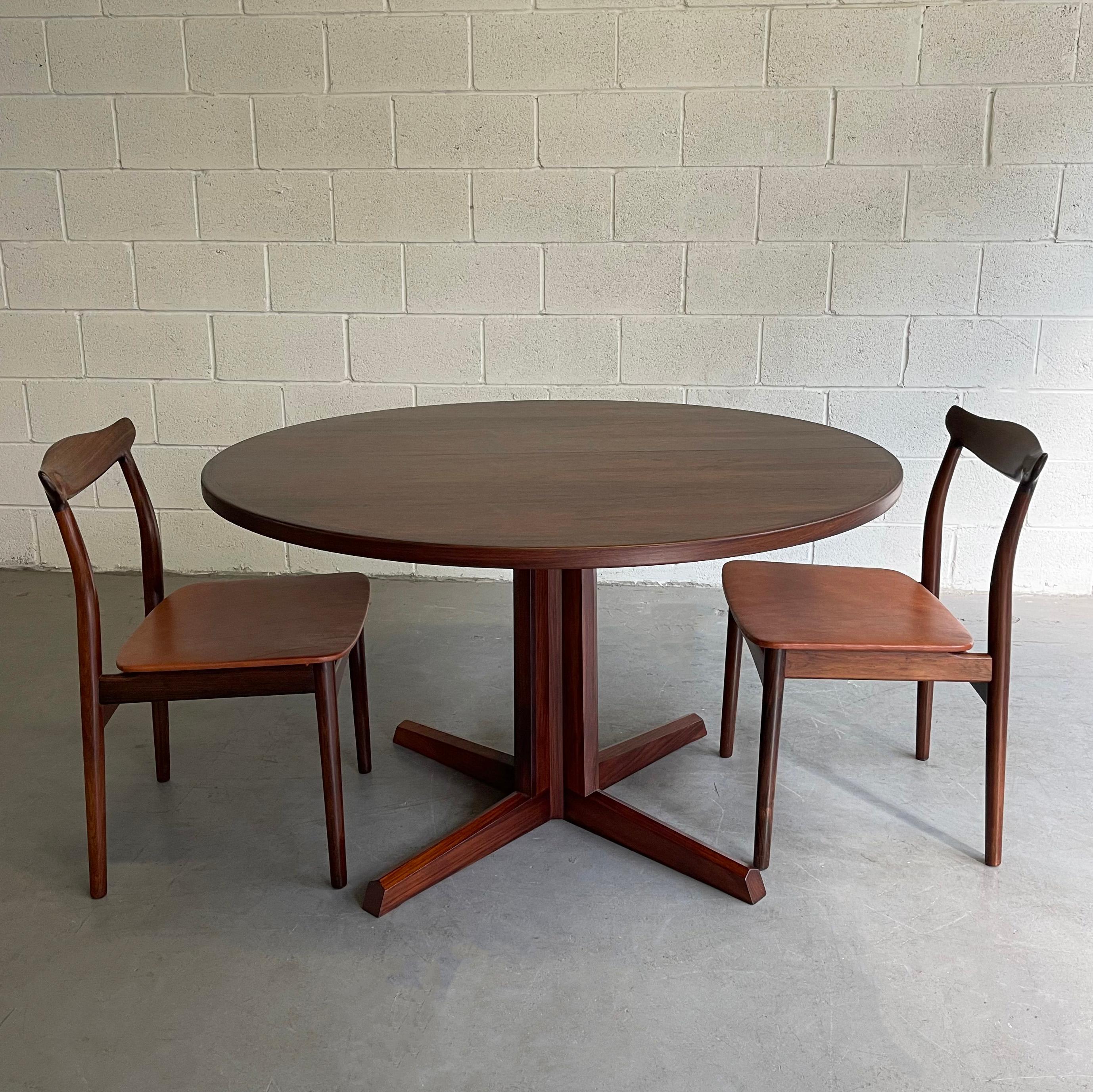 20th Century Danish Modern Rosewood Pedestal Dining Table