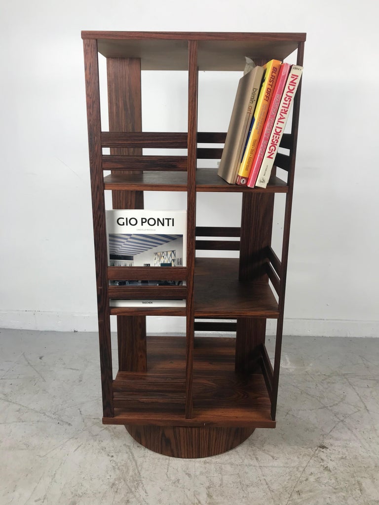 Danish Modern Rosewood Revolving Bookcase at 1stdibs