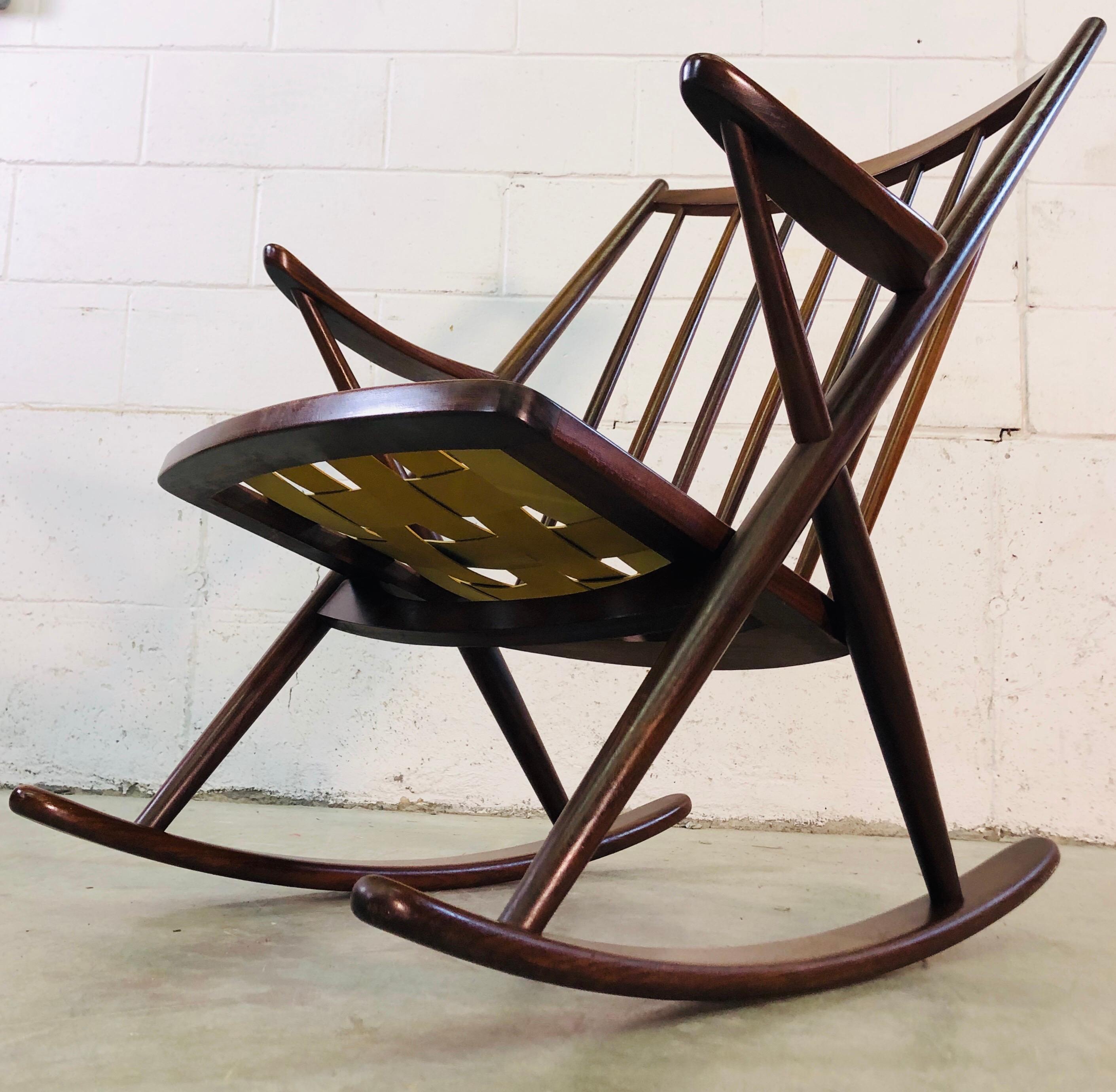 Danish Modern Rosewood Rocking Chair by Frank Reenskaug for Brahmin Mobler 7