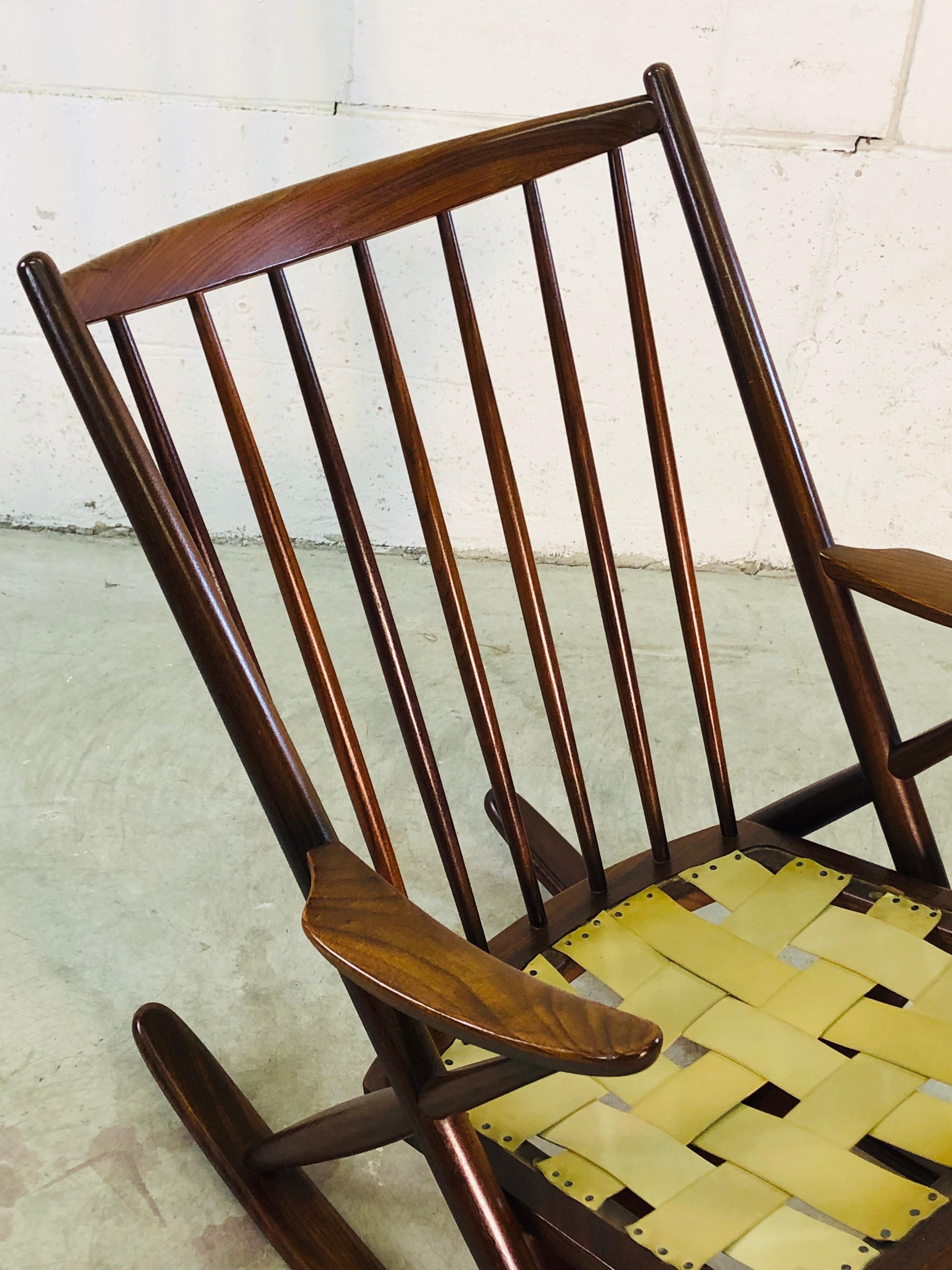 Danish Modern Rosewood Rocking Chair by Frank Reenskaug for Brahmin Mobler In Good Condition In Amherst, NH