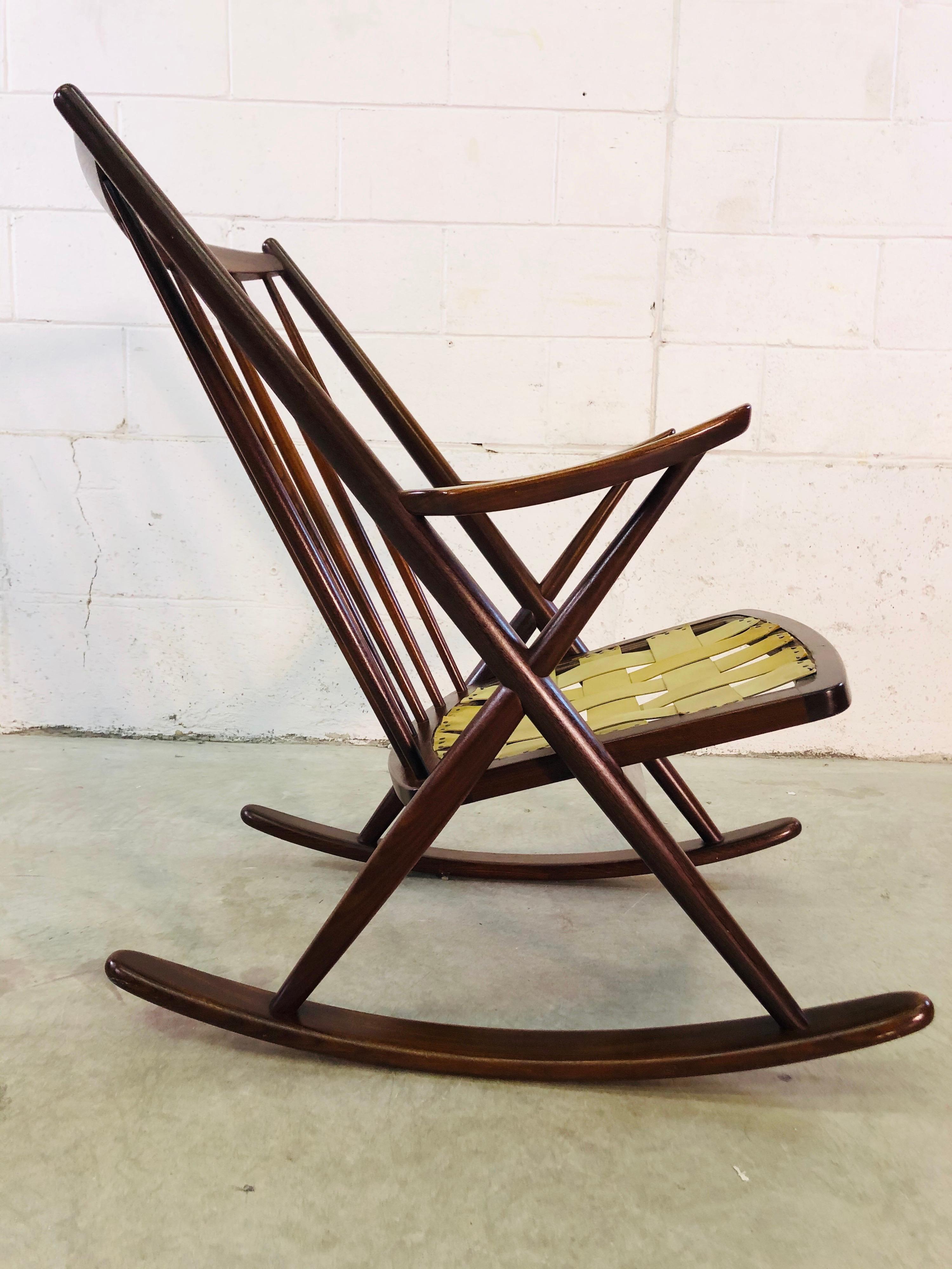 Danish Modern Rosewood Rocking Chair by Frank Reenskaug for Brahmin Mobler 4