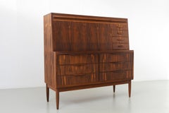 Danish Modern Rosewood Secretary Desk by Erling Torvits, 1960s.