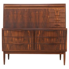 Danish Modern Rosewood Secretary Desk by Erling Torvits, 1960s.