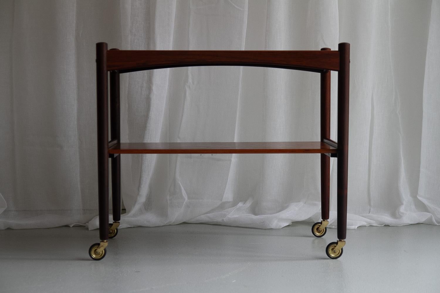 Danish Modern Rosewood Serving Trolley, 1960s. For Sale 5