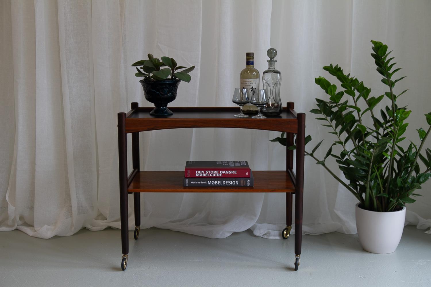 Danish Modern Rosewood Serving Trolley, 1960s. For Sale 10