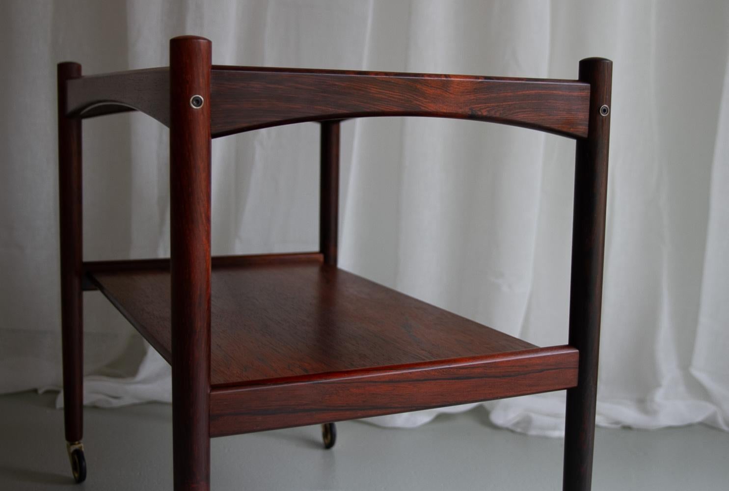 Formica Danish Modern Rosewood Serving Trolley, 1960s. For Sale