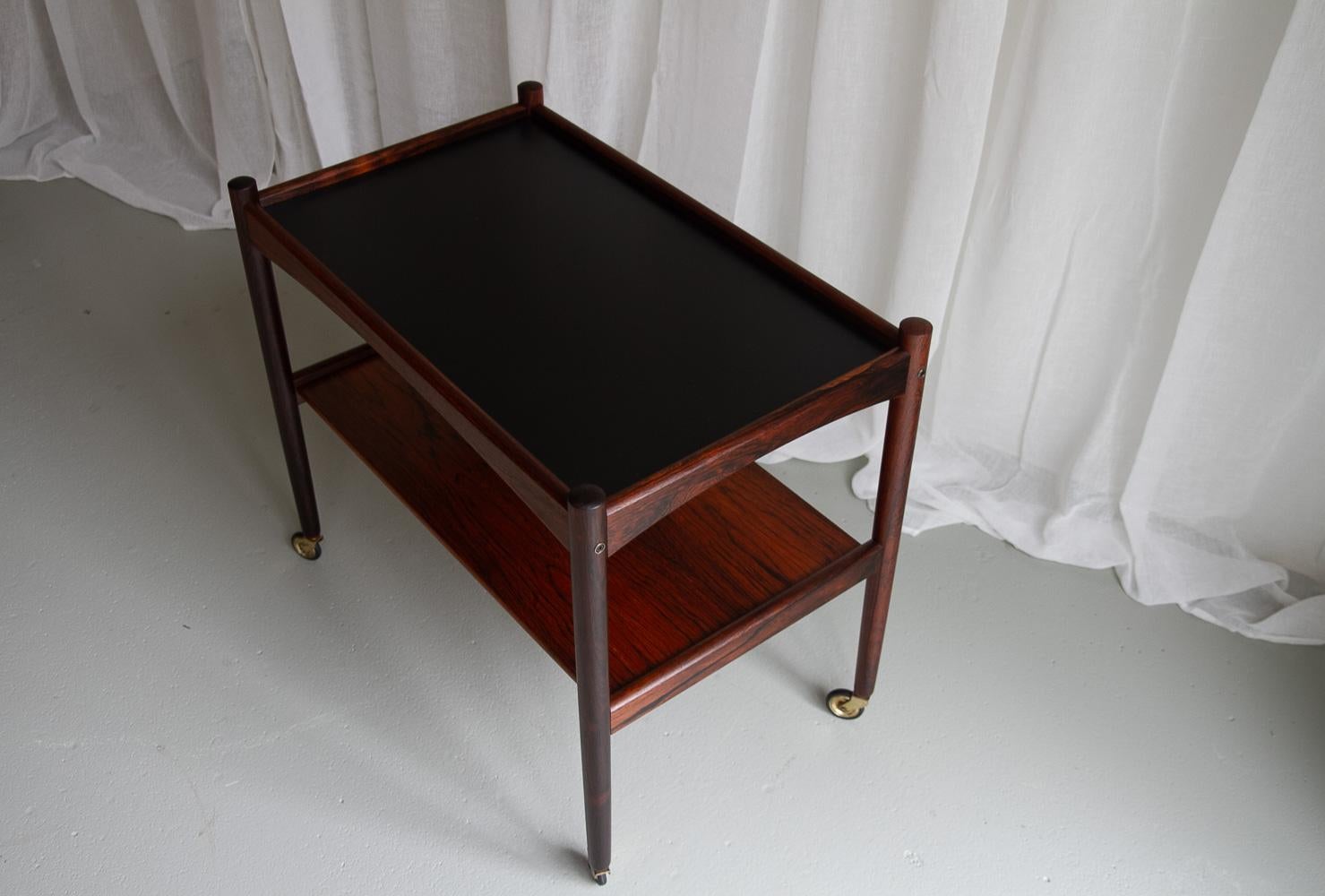 Danish Modern Rosewood Serving Trolley, 1960s. For Sale 2