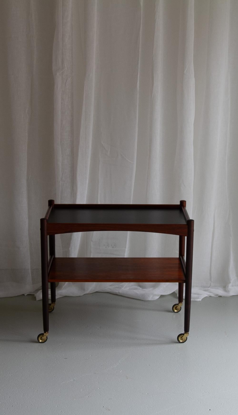 Danish Modern Rosewood Serving Trolley, 1960s. For Sale 3