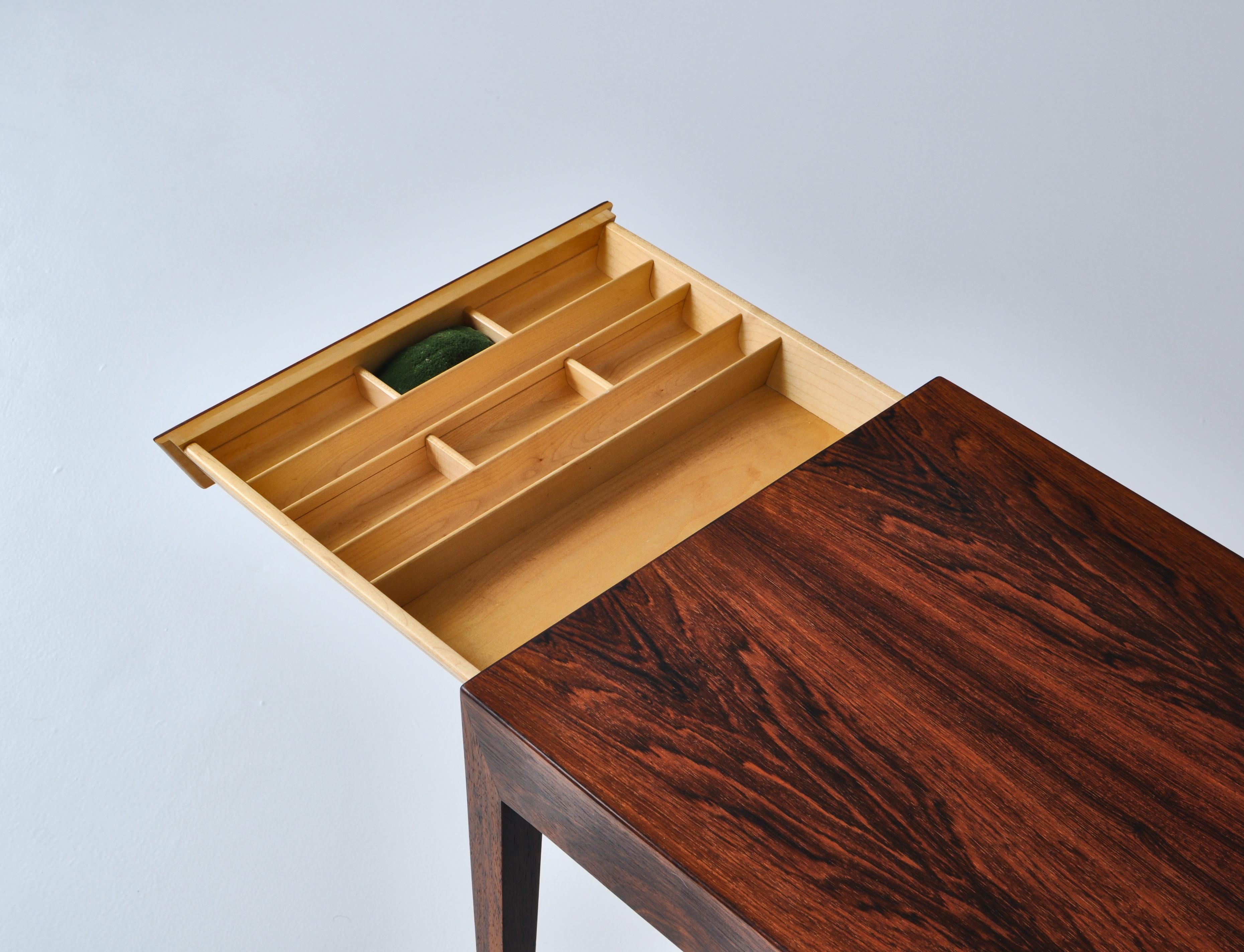 Danish Modern Rosewood Sewing Table by Severin Hansen, Haslev Møbelfabrik, 1960s 7