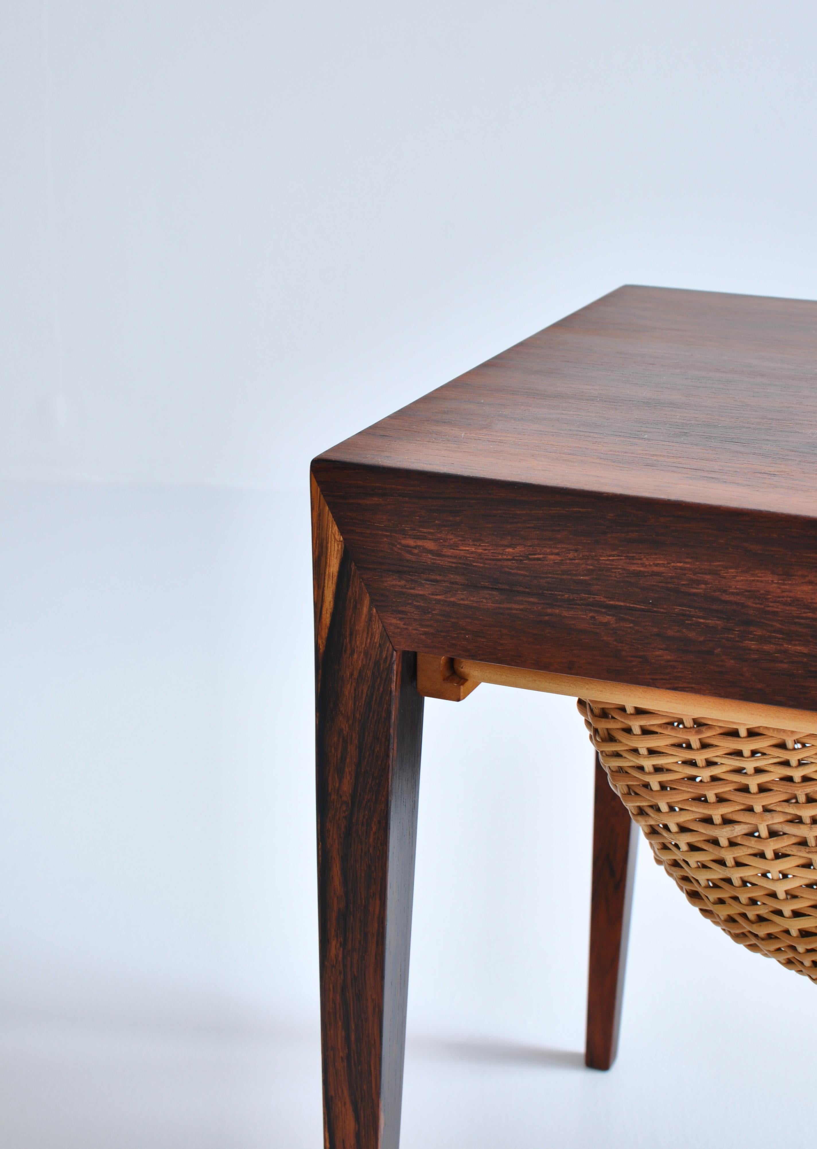 Danish Modern Rosewood Sewing Table by Severin Hansen, Haslev Møbelfabrik, 1960s 1