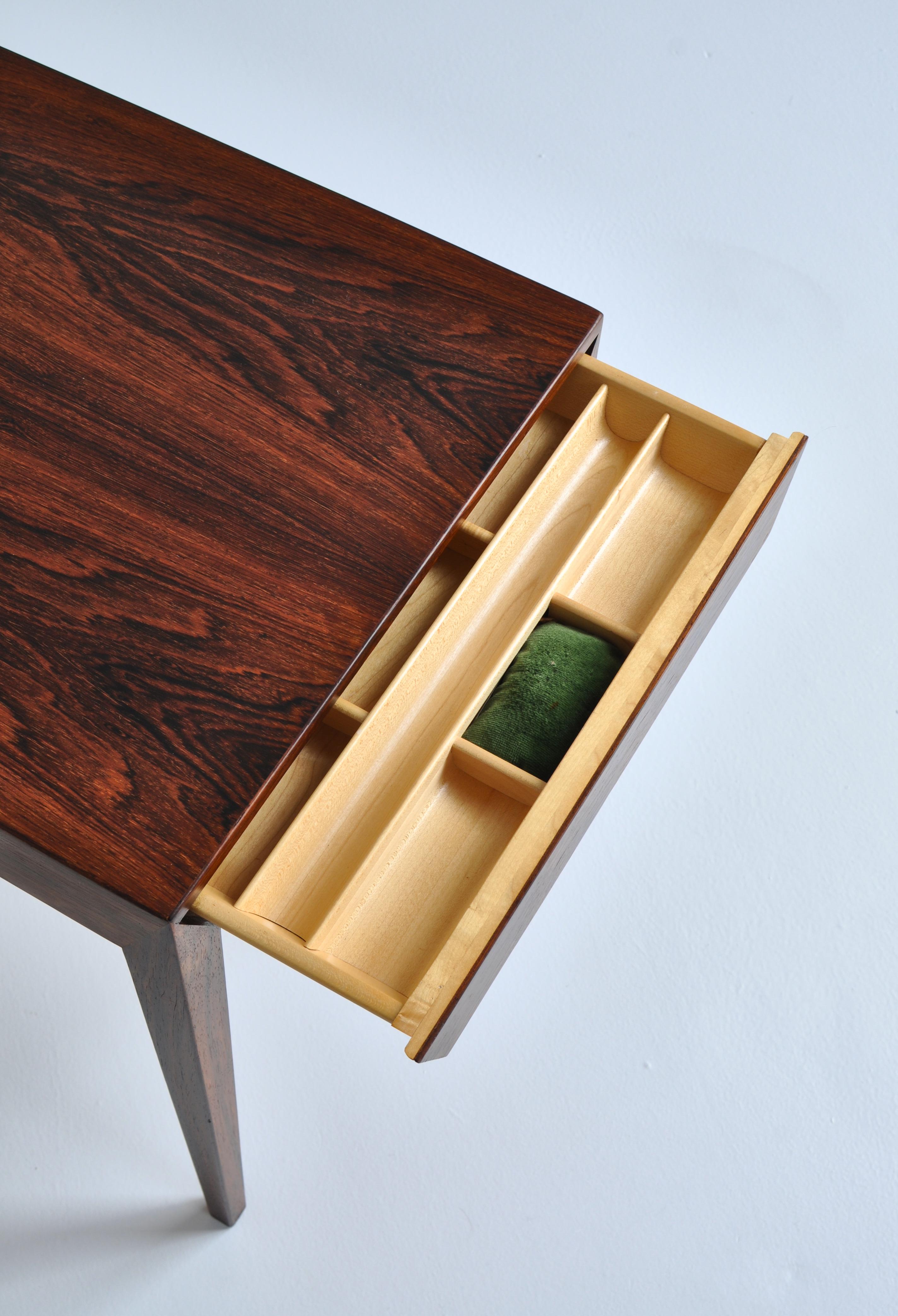 Danish Modern Rosewood Sewing Table by Severin Hansen, Haslev Møbelfabrik, 1960s 2