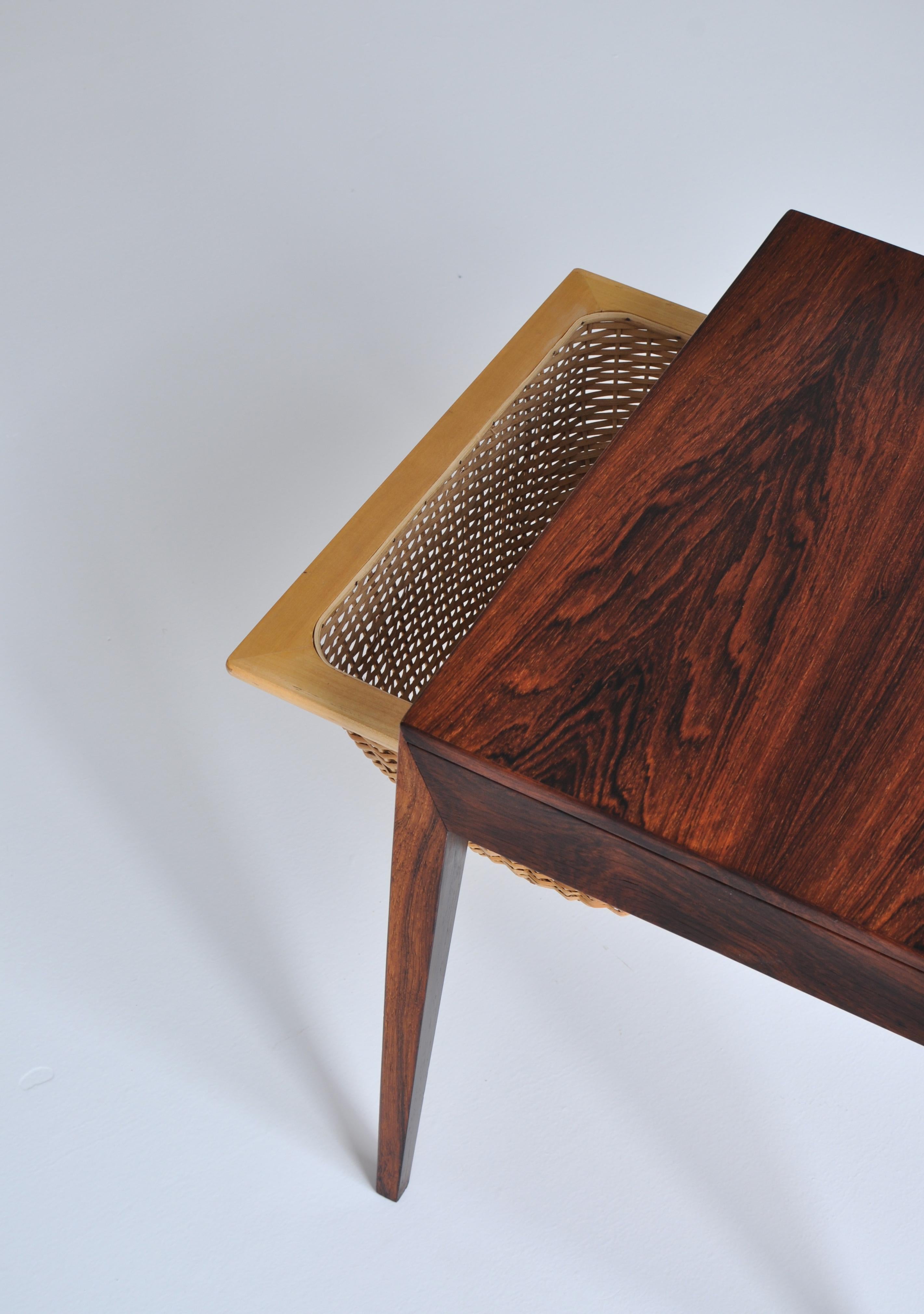 Danish Modern Rosewood Sewing Table by Severin Hansen, Haslev Møbelfabrik, 1960s 3