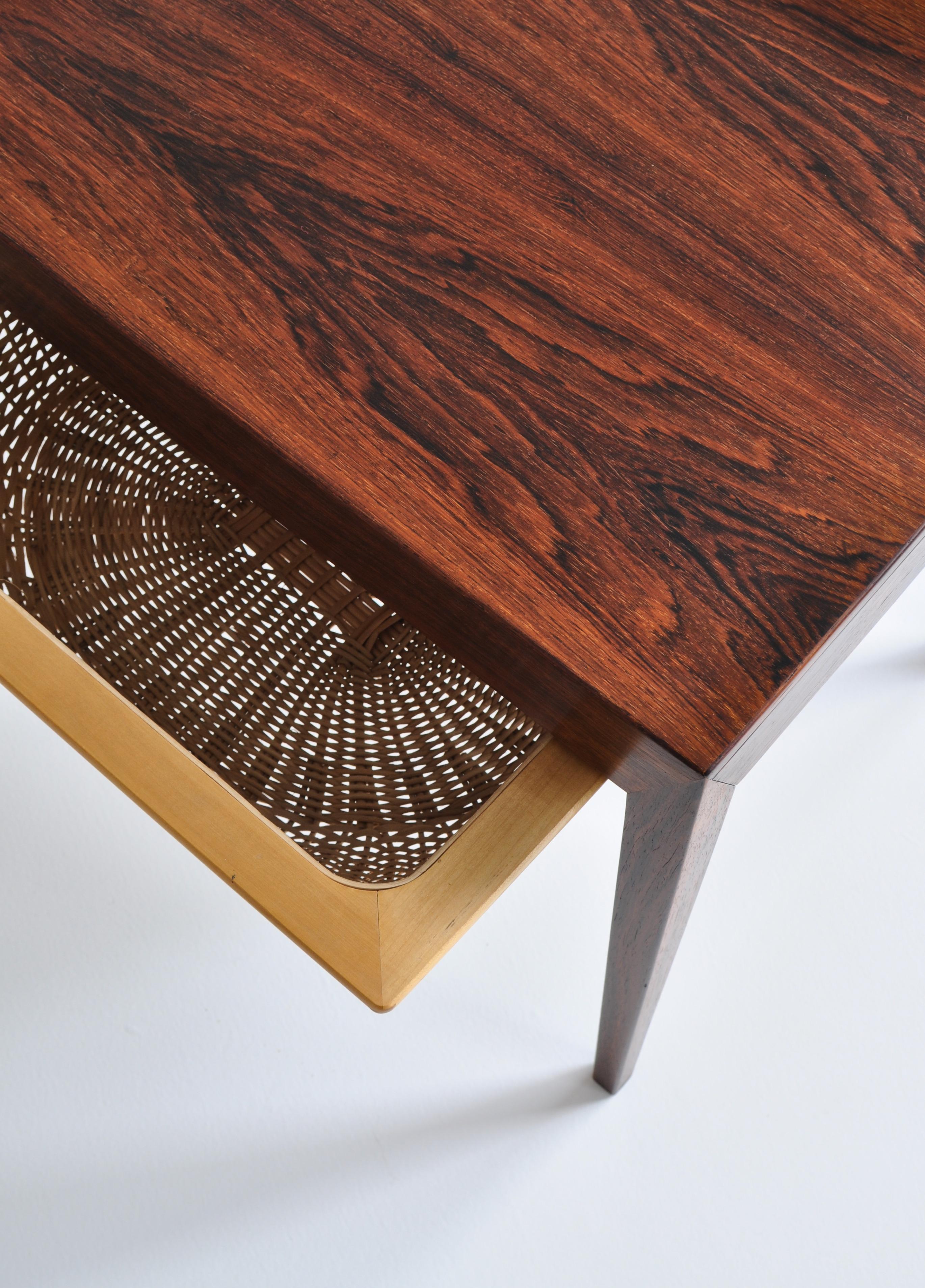 Danish Modern Rosewood Sewing Table by Severin Hansen, Haslev Møbelfabrik, 1960s 4