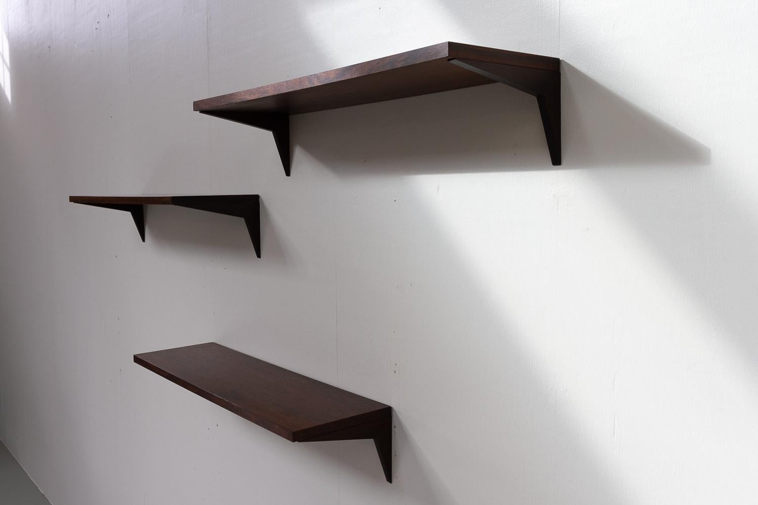 Danish Modern Rosewood Shelves by Poul Cadovius for Cado, 1960s. Set of 3. In Good Condition In Asaa, DK