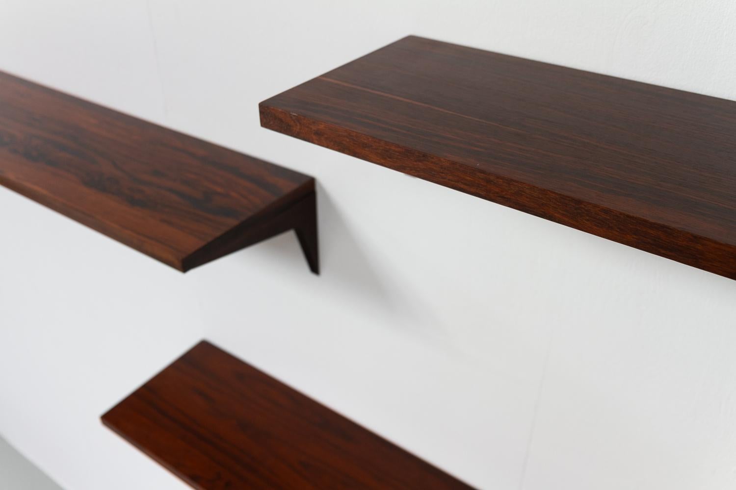 Mid-20th Century Danish Modern Rosewood Shelves by Poul Cadovius for Cado, 1960s. Set of 3.