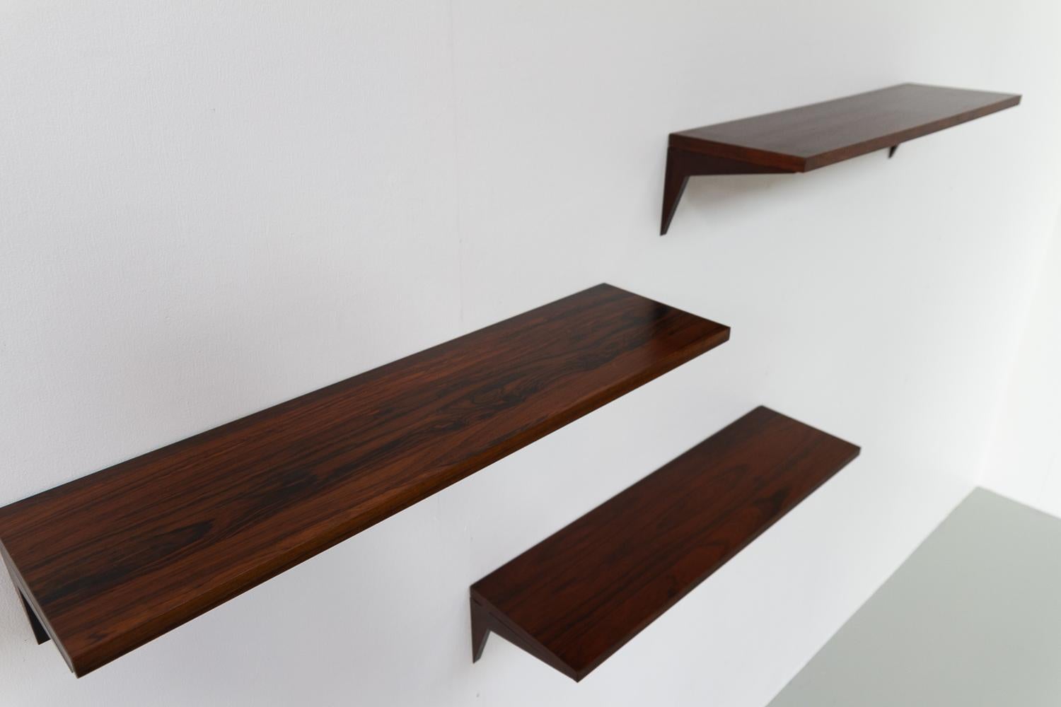 Danish Modern Rosewood Shelves by Poul Cadovius for Cado, 1960s. Set of 3. 2