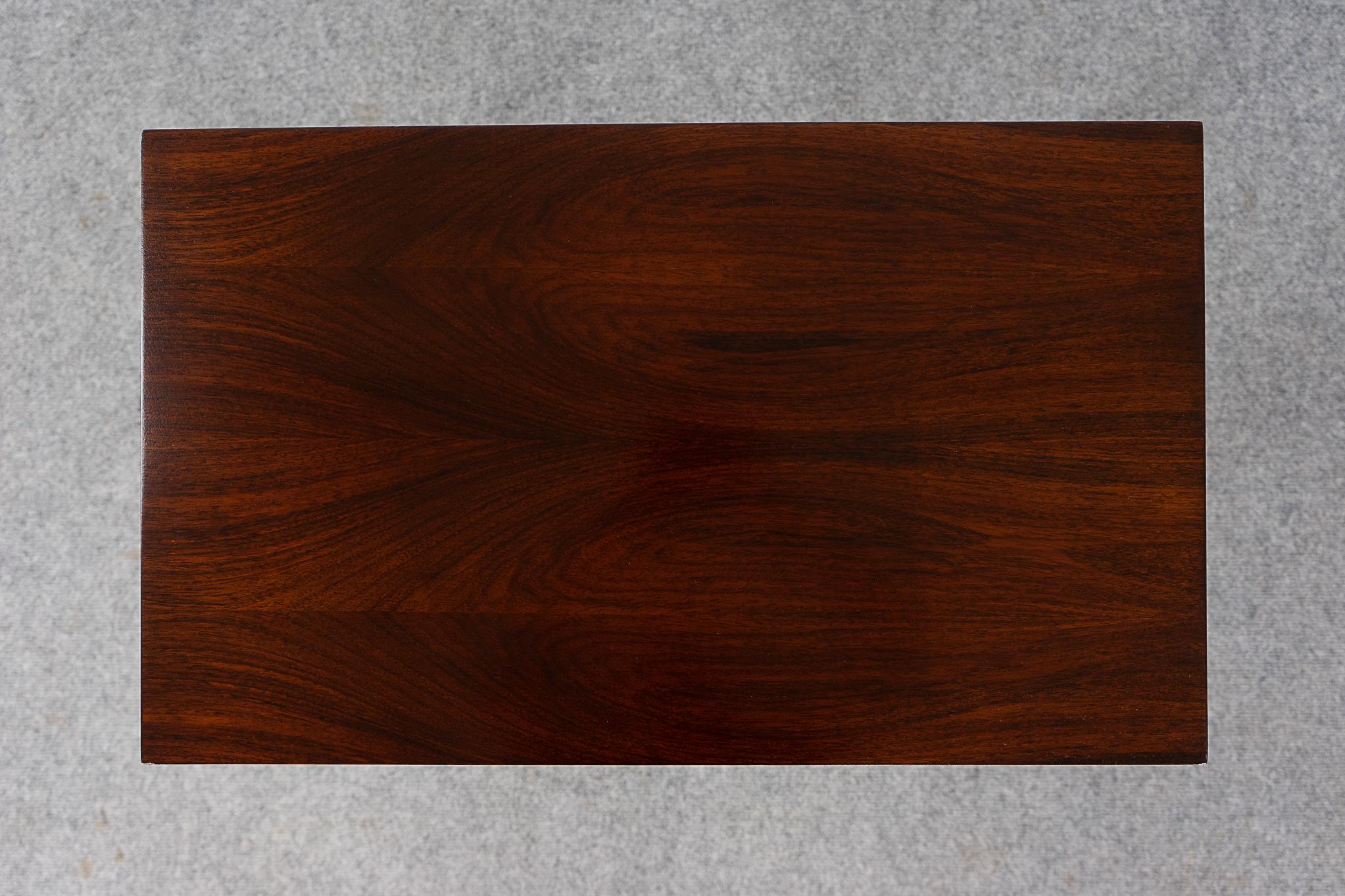 Mid-20th Century Danish Modern Rosewood Side Table by Haslev For Sale