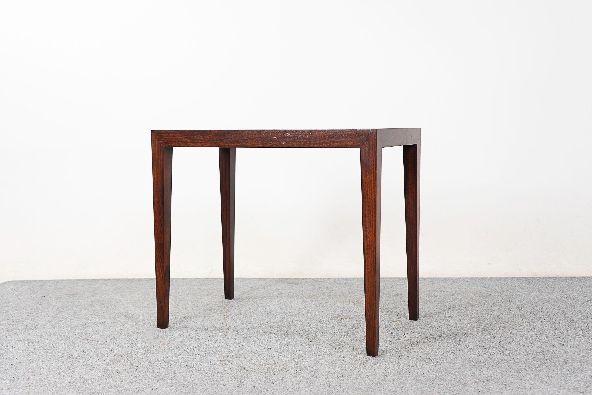 Danish Modern Rosewood Side Table by Haslev For Sale 1