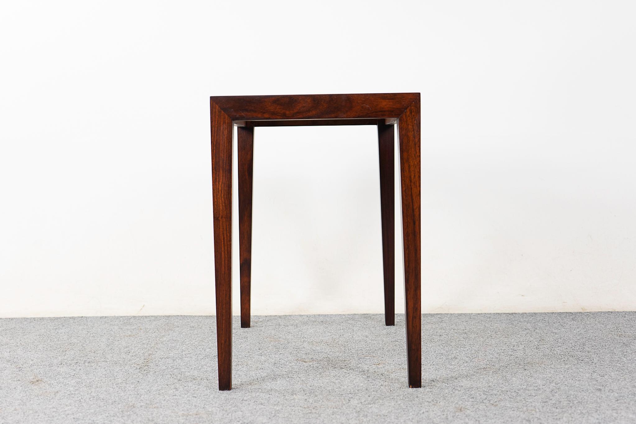 Danish Modern Rosewood Side Table by Haslev For Sale 3