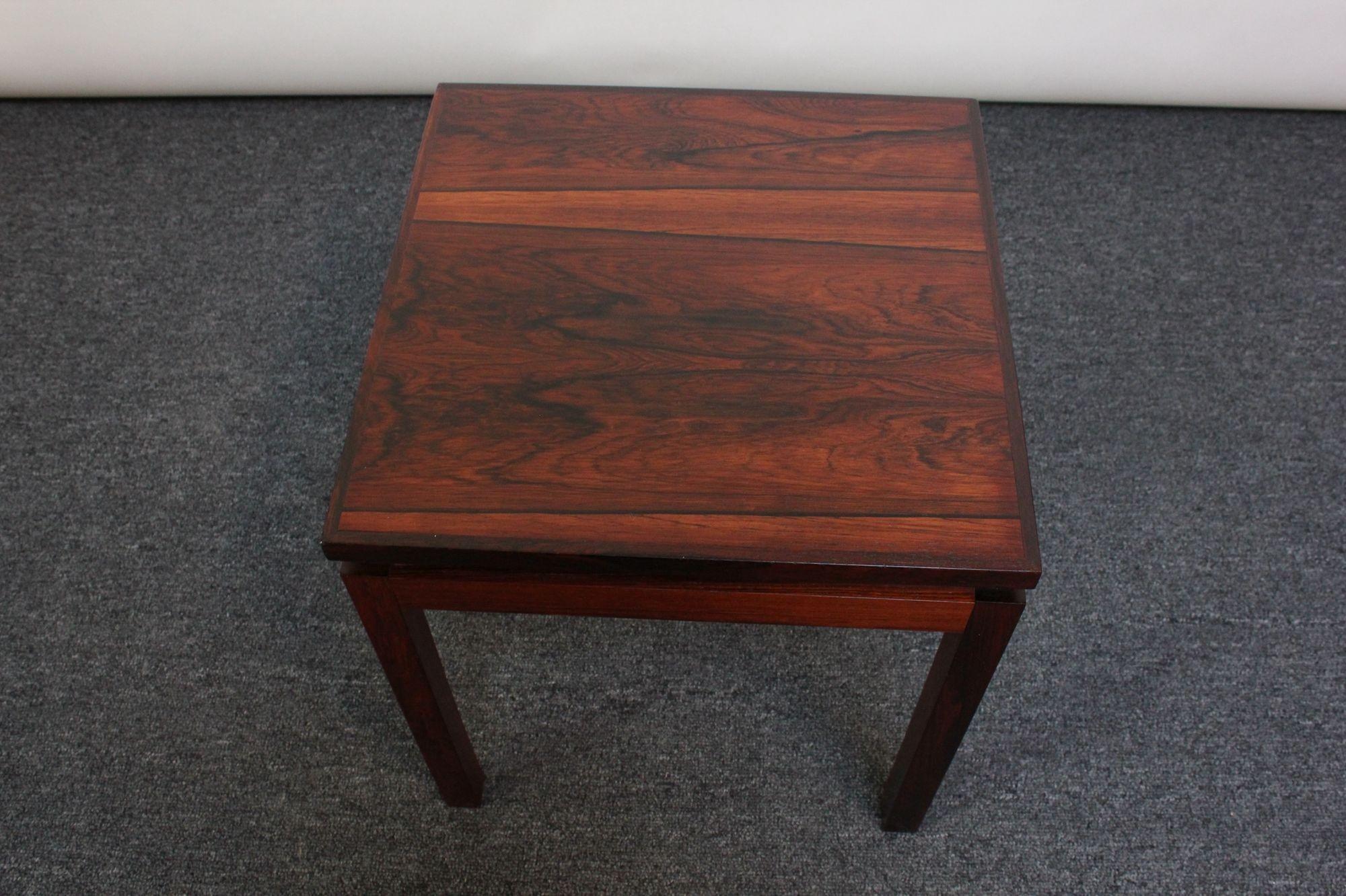 Danish Modern Rosewood Side Table by Poul Hundevad for Fabian In Good Condition In Brooklyn, NY
