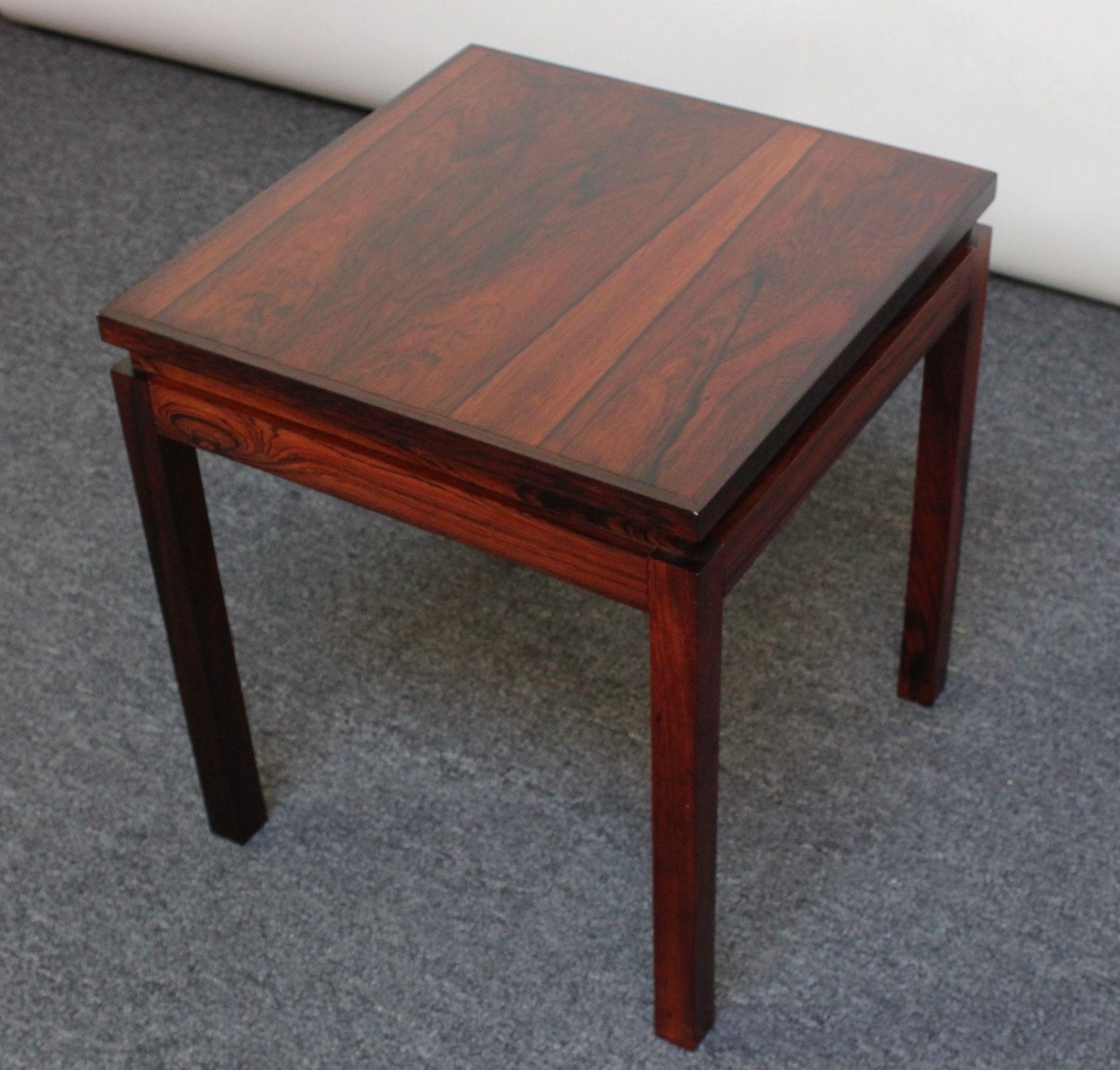 Mid-20th Century Danish Modern Rosewood Side Table by Poul Hundevad for Fabian