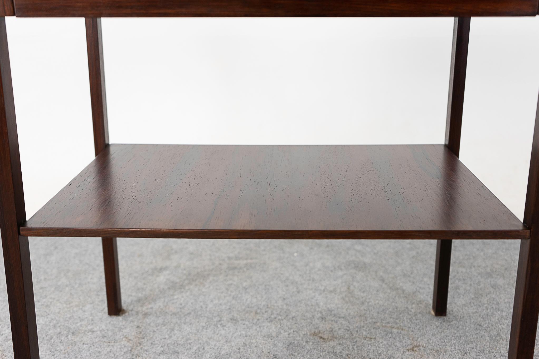 Veneer Danish Modern Rosewood Side Table For Sale