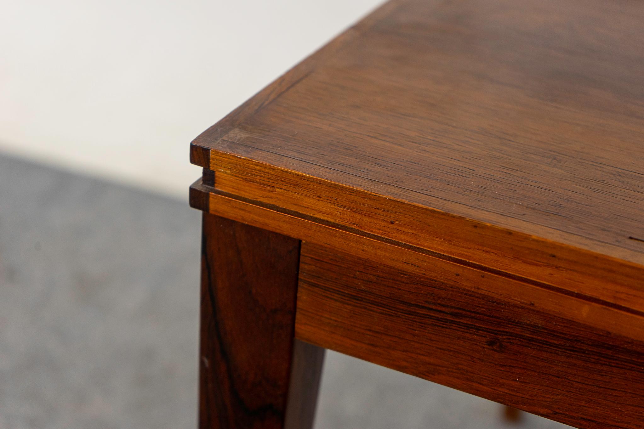 Veneer Danish Modern Rosewood Side Table For Sale