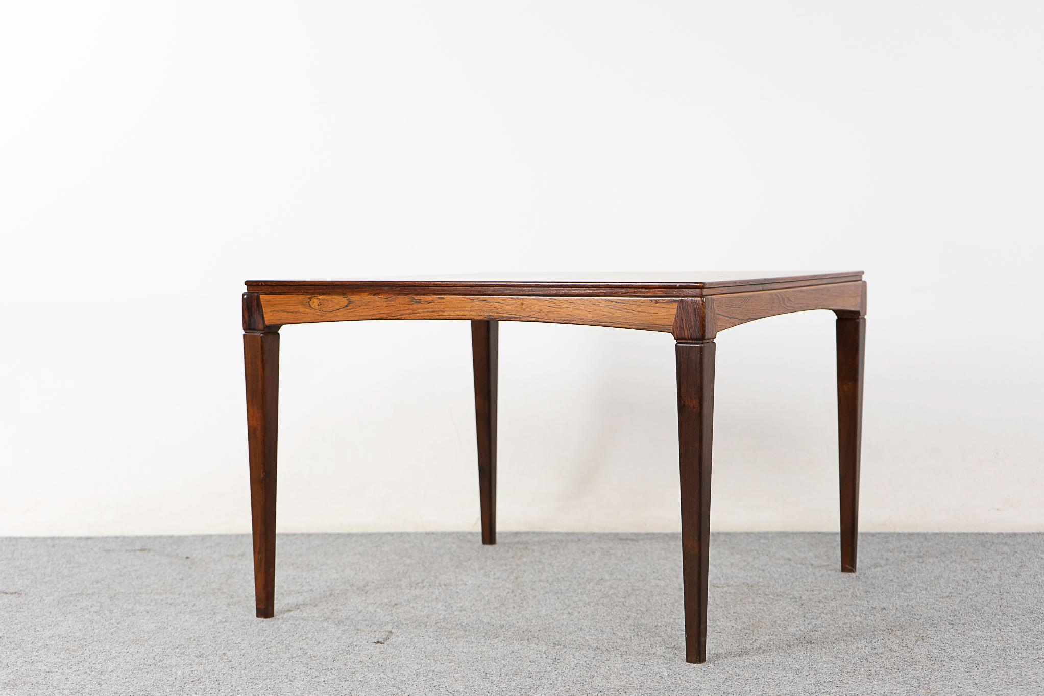 Hardwood Danish Modern Rosewood Side Table For Sale