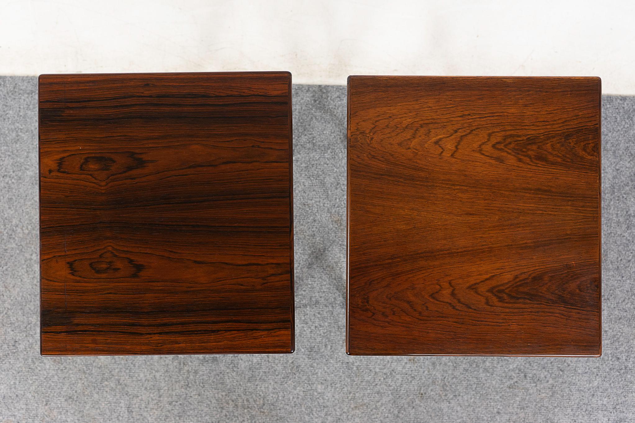Scandinavian Modern Danish Modern Rosewood Side Table Pair For Sale