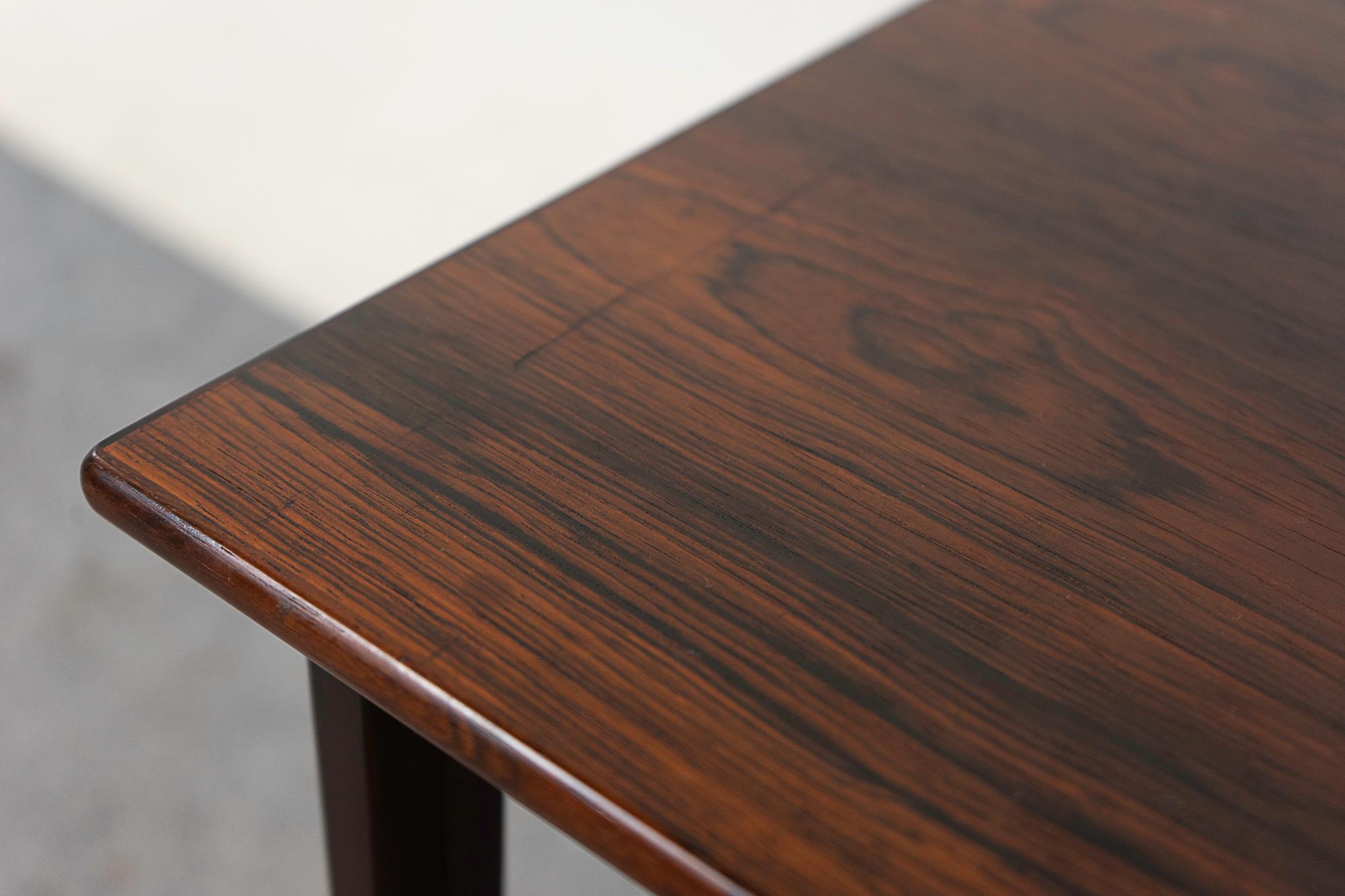 Veneer Danish Modern Rosewood Side Table Pair For Sale
