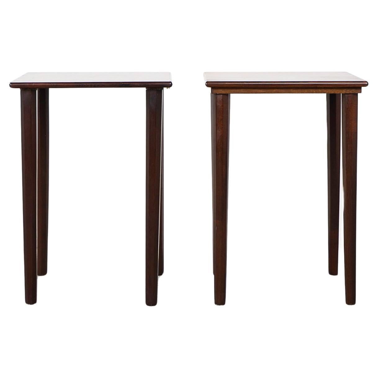 Danish Modern Rosewood Side Table Pair For Sale