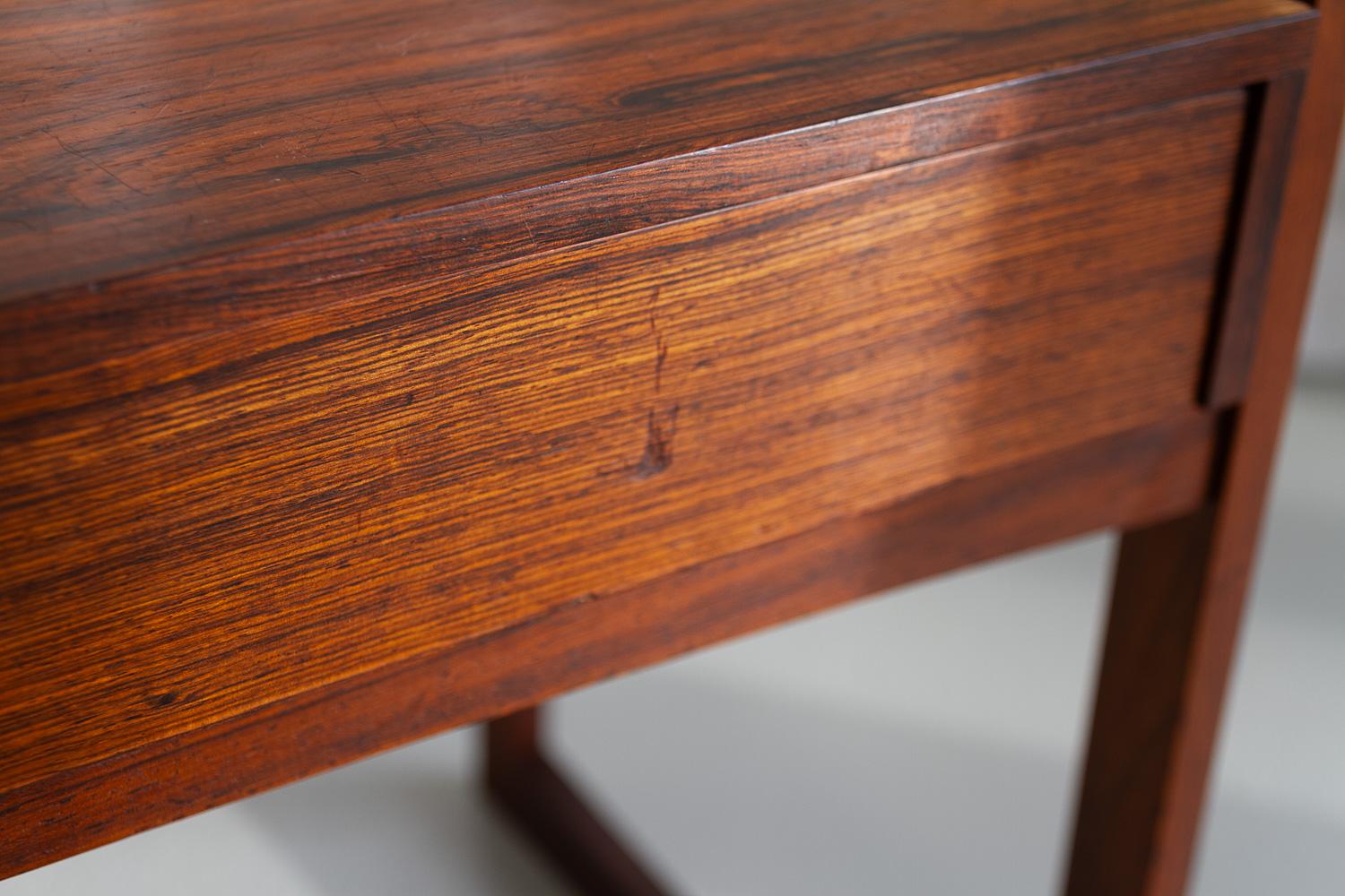 Danish Modern Rosewood Side Table with Drawer, 1960s. For Sale 2