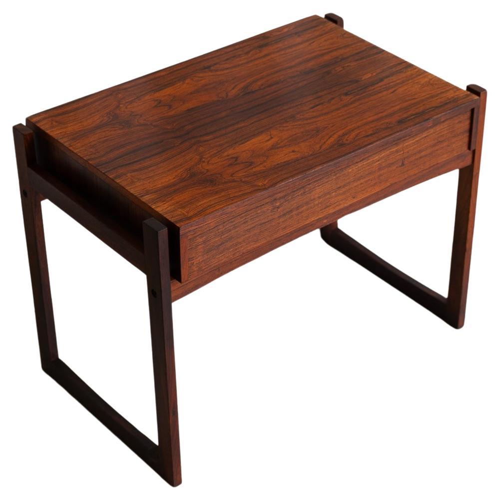 Danish Modern Rosewood Side Table with Drawer, 1960s. For Sale