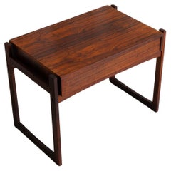 Retro Danish Modern Rosewood Side Table with Drawer, 1960s.