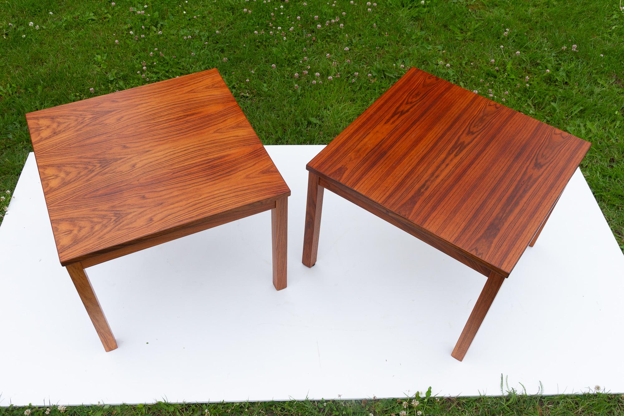 Veneer Danish Modern Rosewood Side Tables, 1960s, Set of 2 For Sale