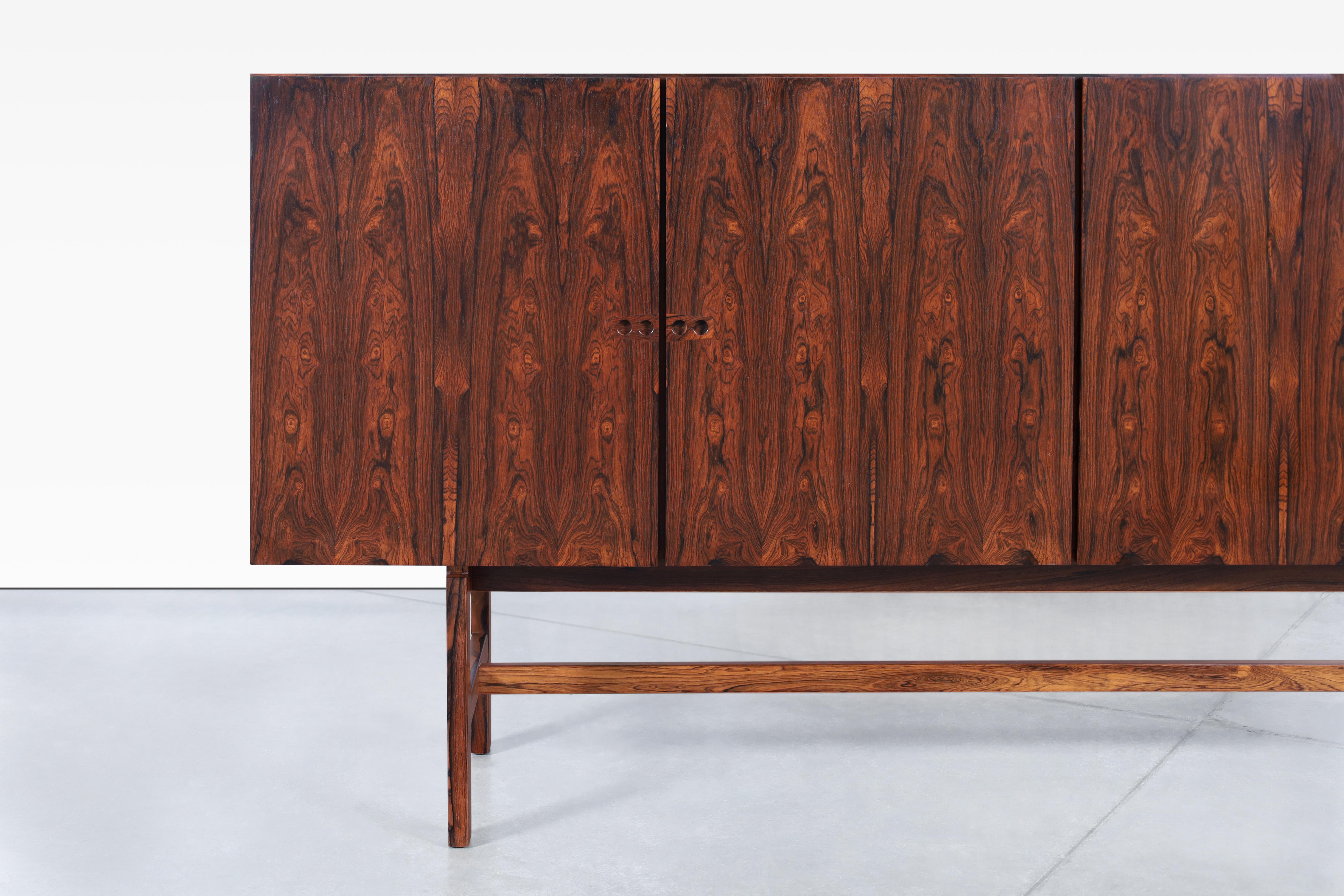 Danish Modern Rosewood Sideboard Attributed to Ib Kofod Larsen In Excellent Condition For Sale In North Hollywood, CA