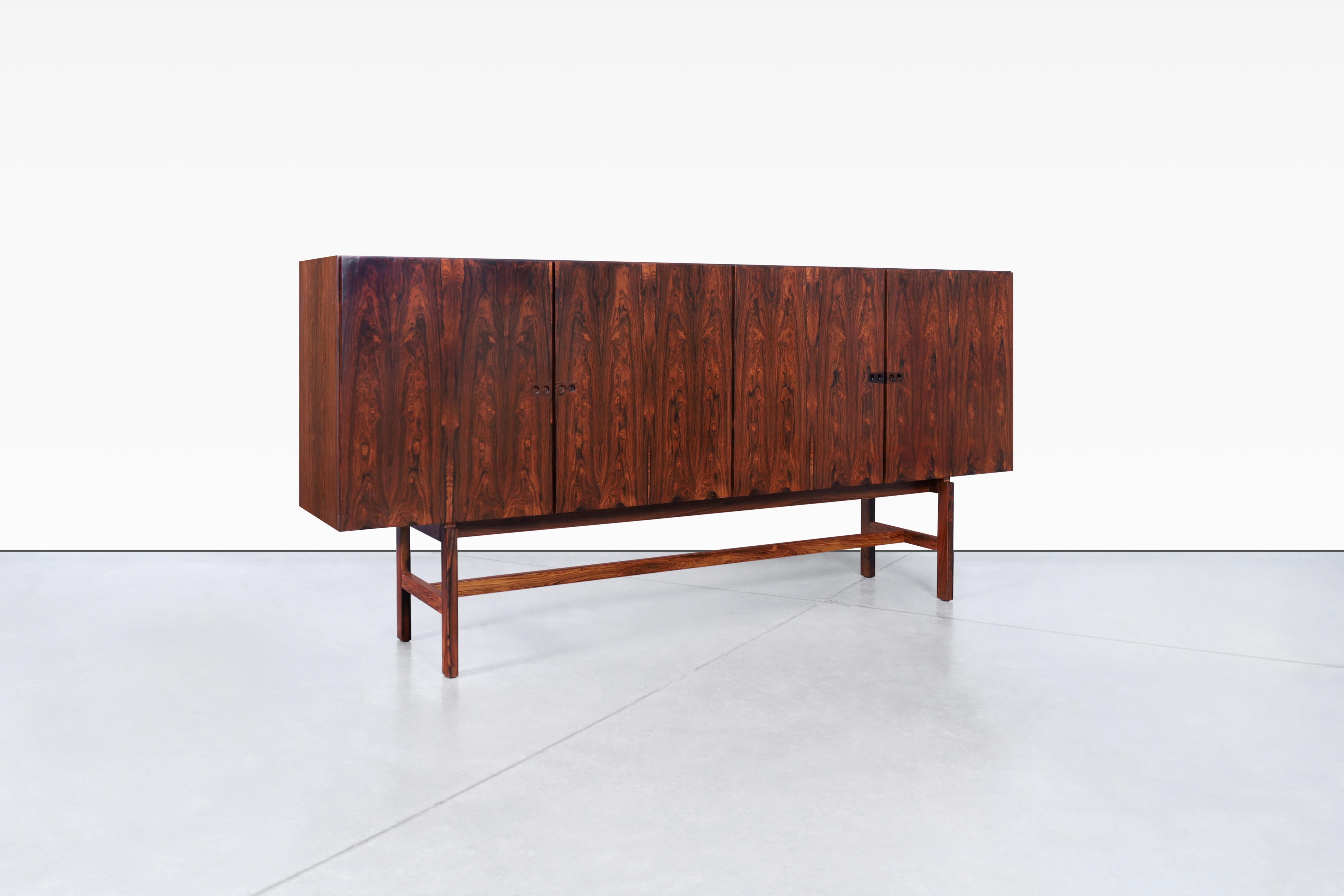 Mid-20th Century Danish Modern Rosewood Sideboard Attributed to Ib Kofod Larsen For Sale