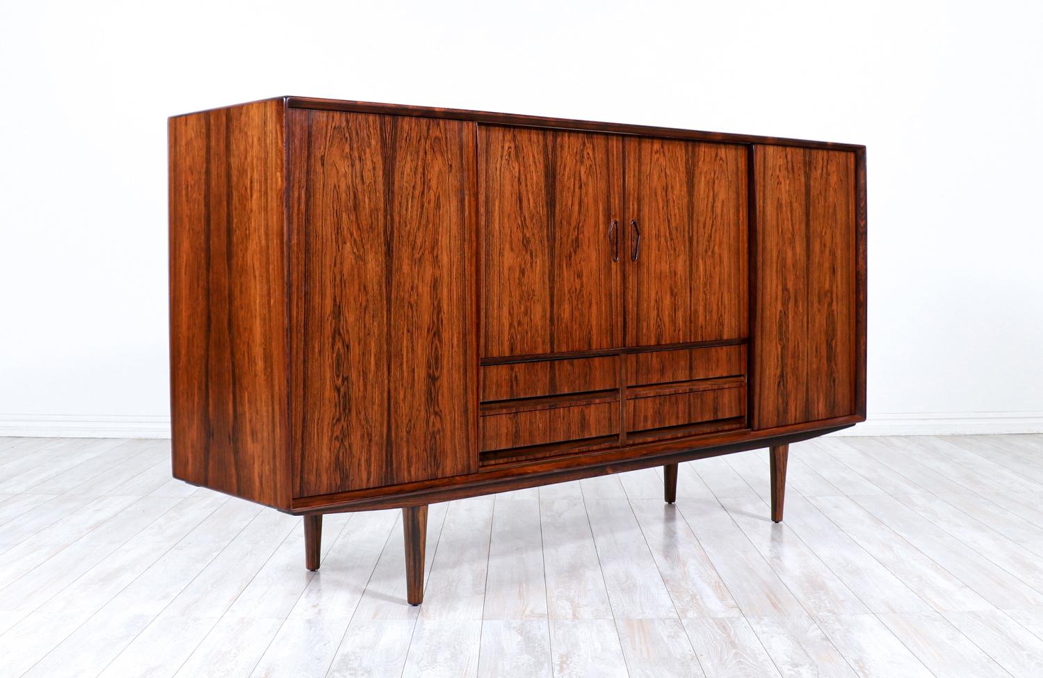 Mid-20th Century Danish Modern Rosewood Sideboard Credenza