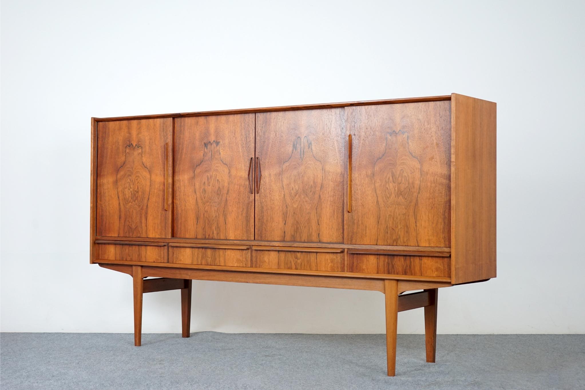 Mirror Danish Modern Rosewood Sideboard with Bar For Sale