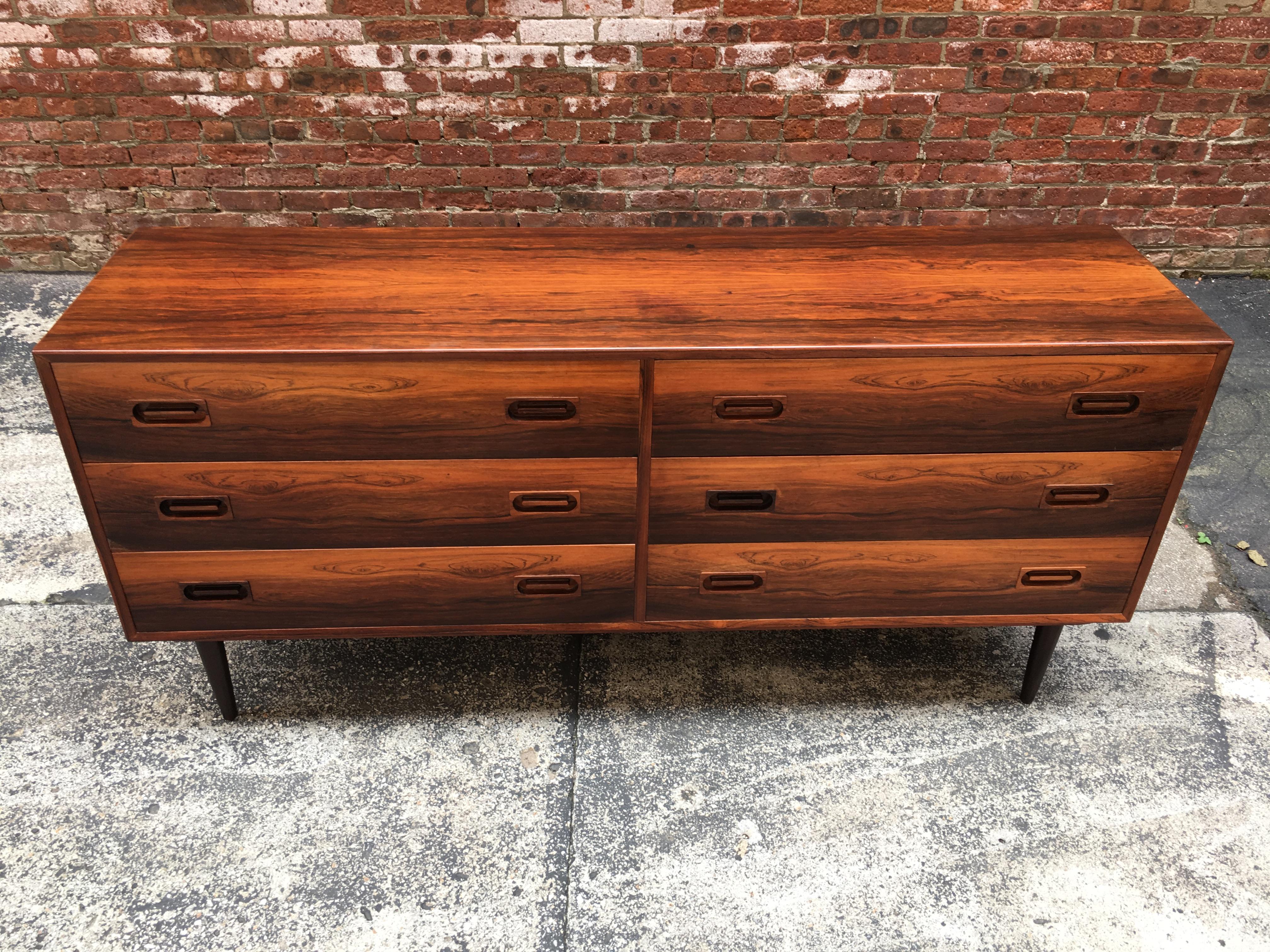 Scandinavian Modern Danish Modern Rosewood Six-Drawer Dresser
