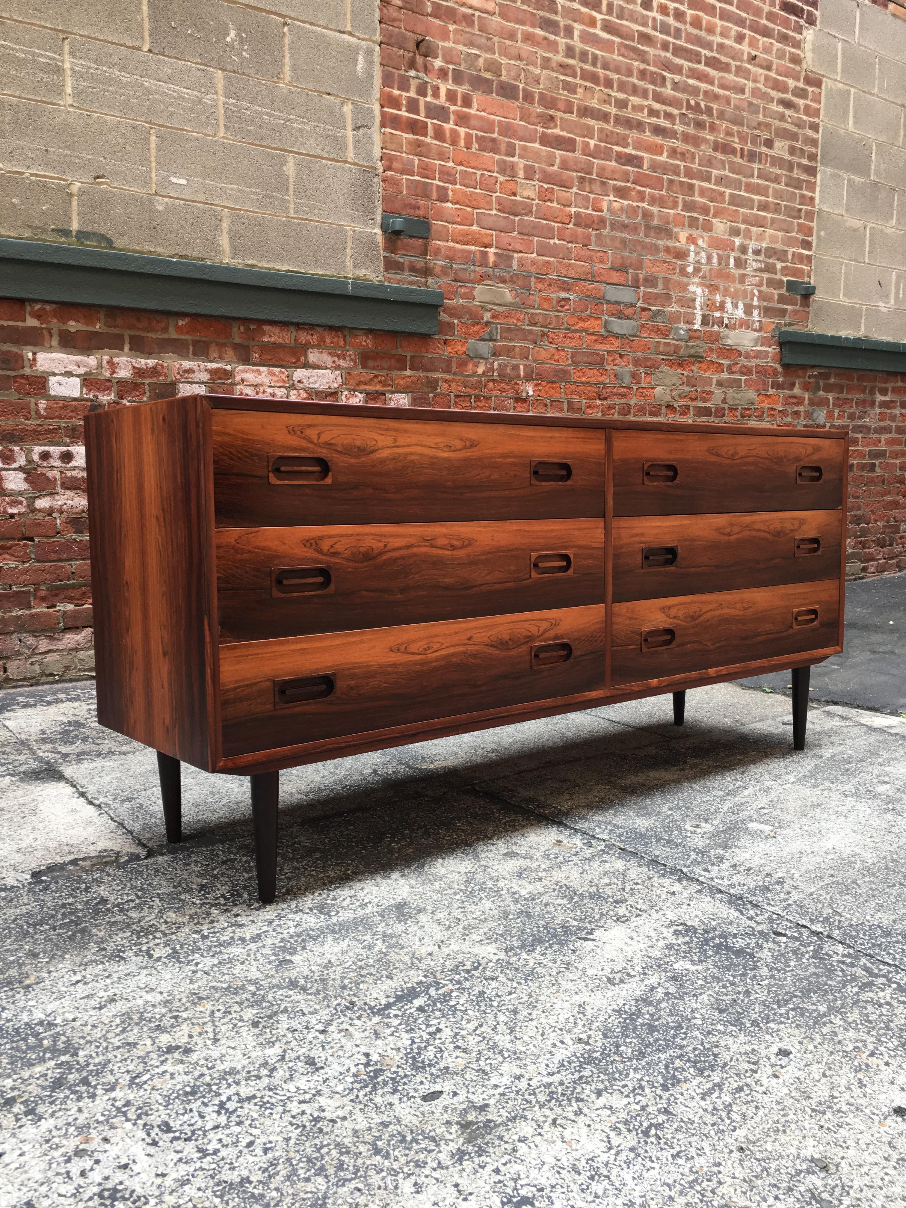 Danish Modern Rosewood Six-Drawer Dresser 3