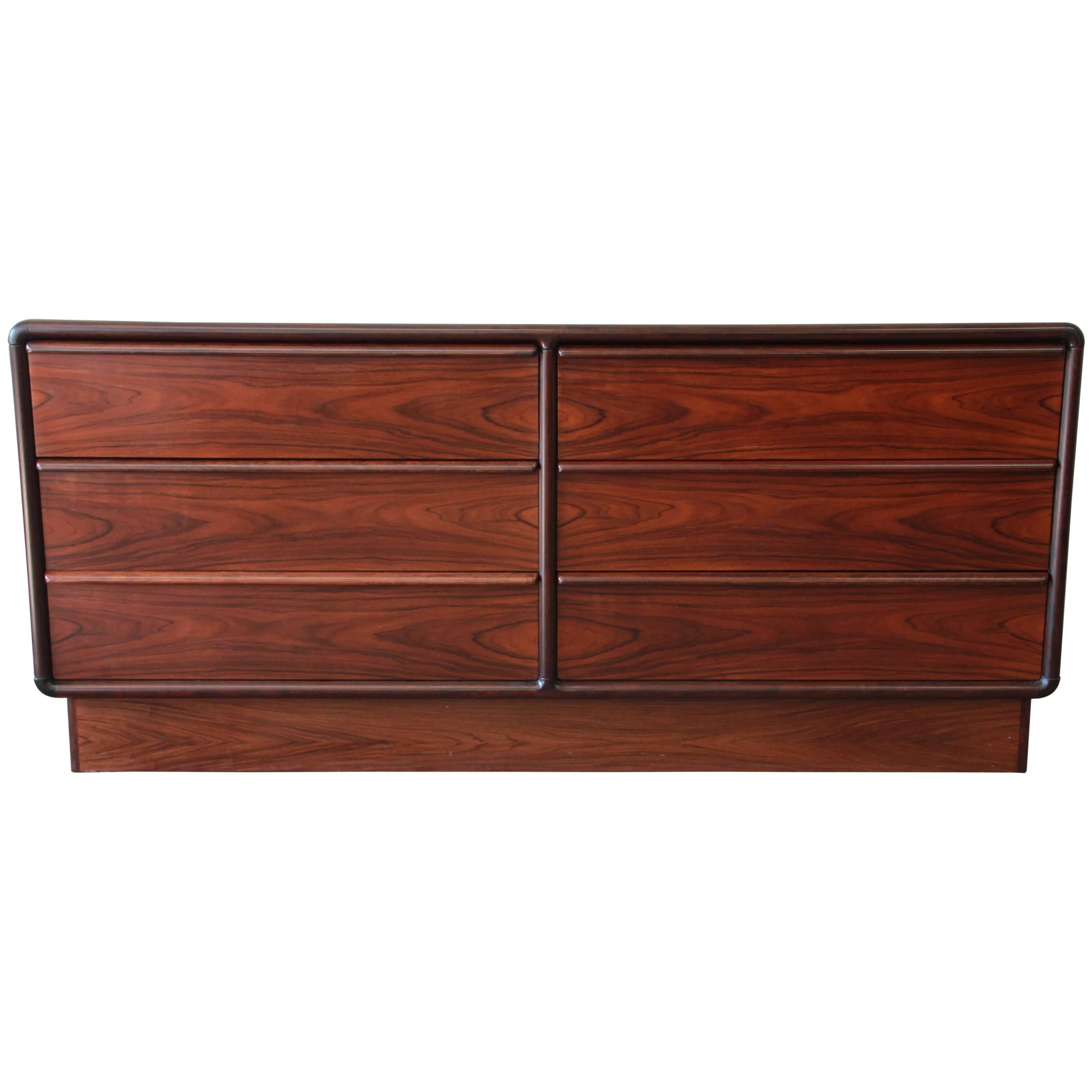Danish Modern Rosewood Six-Drawer Dresser of Credenza by Brouer