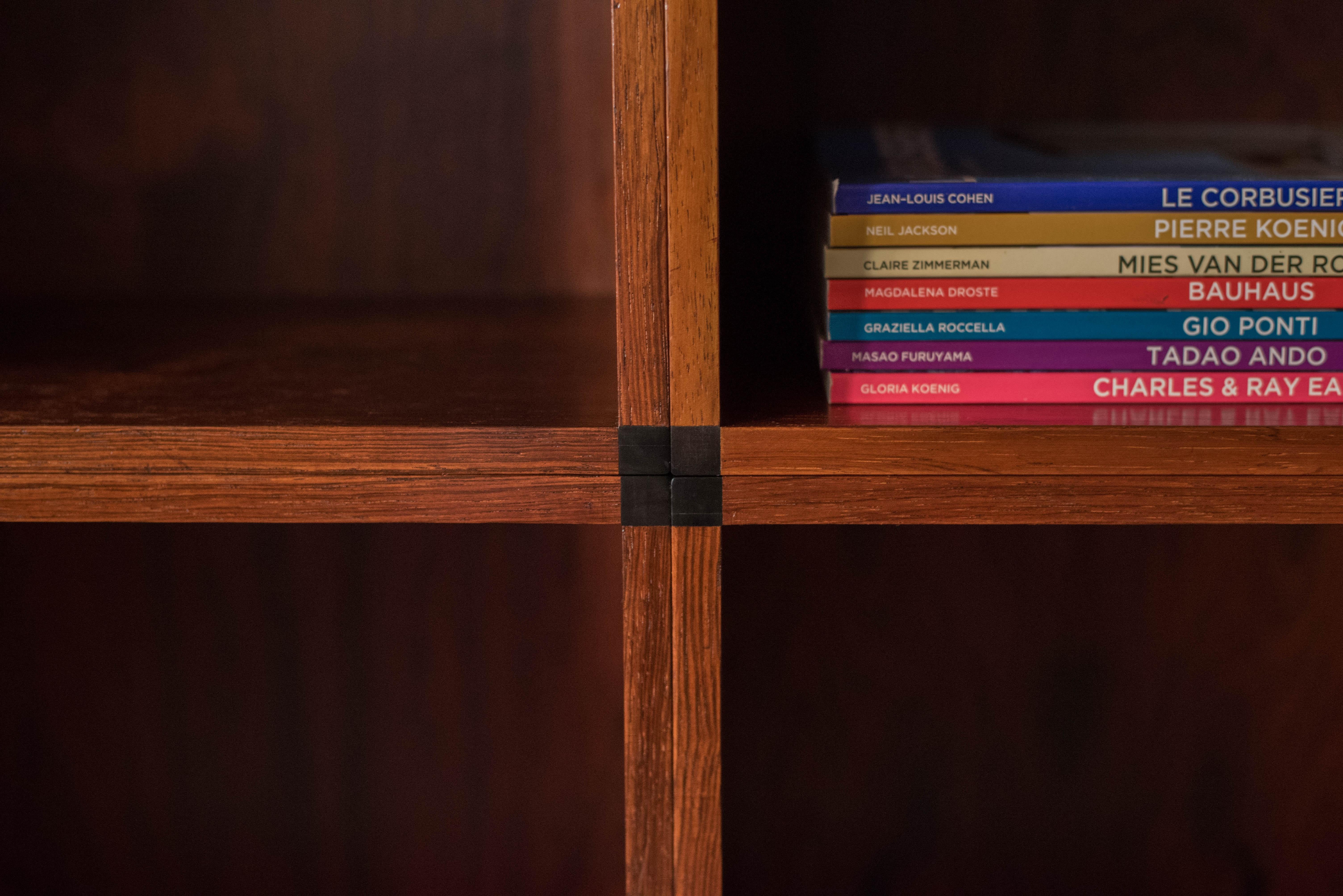 Late 20th Century Danish Modern Rosewood Stackable 3-Piece Bookcase Set with Table