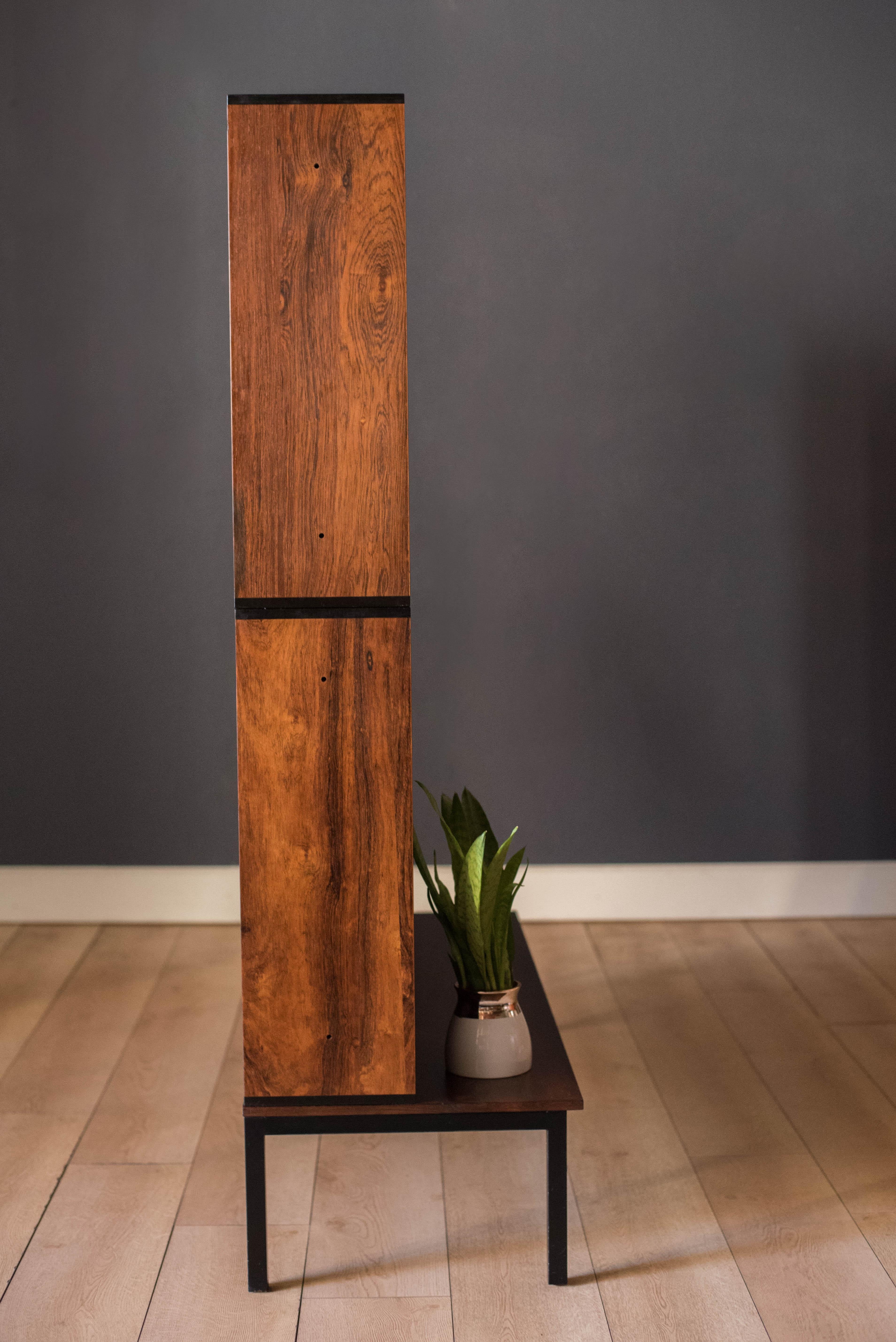 Danish Modern Rosewood Stackable 3-Piece Bookcase Set with Table 2