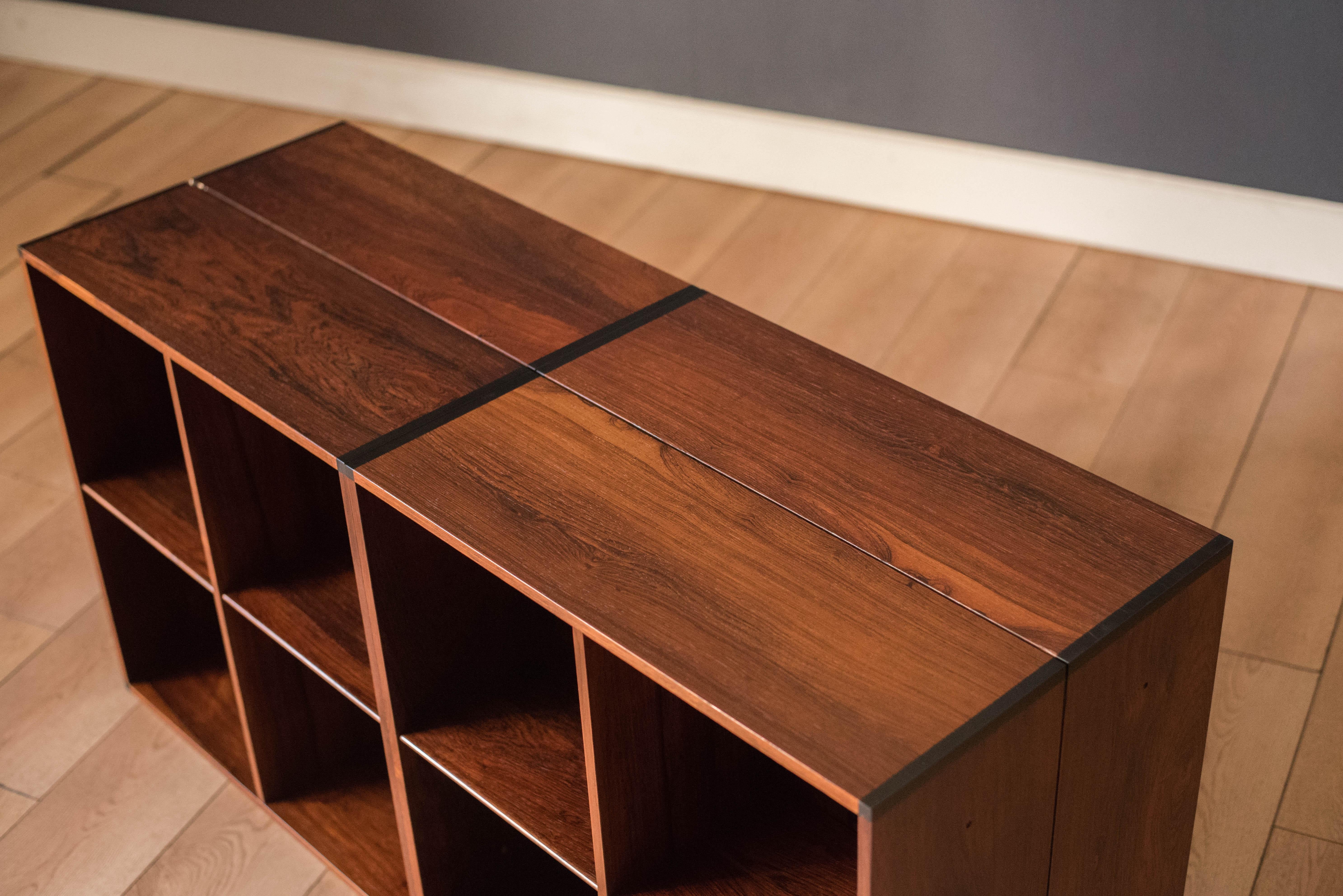 Danish Modern Rosewood Stackable 3-Piece Bookcase Set with Table 3