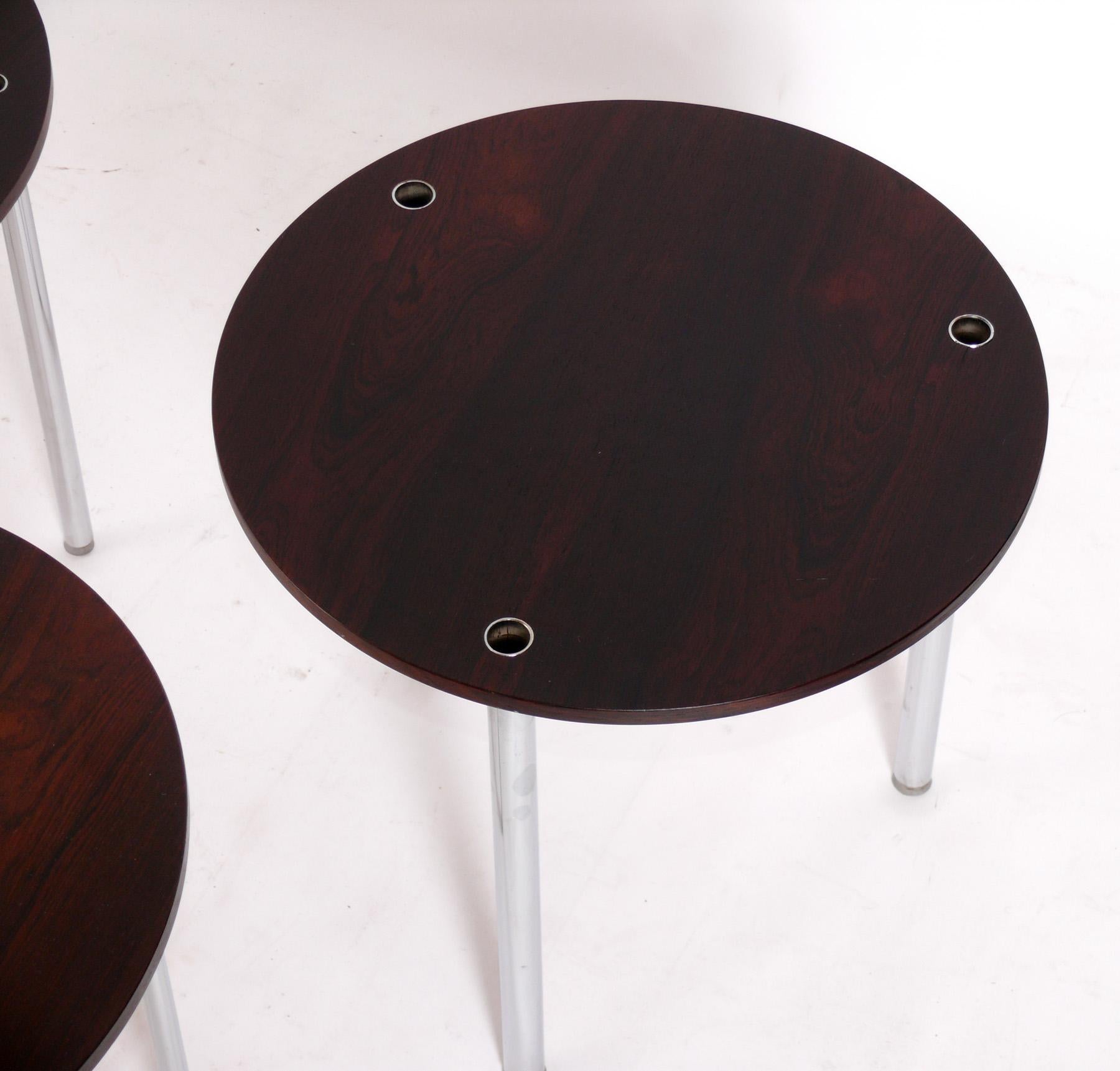 Danois Tables empilables danoises modernes en bois de rose par Poul Norreklit   en vente