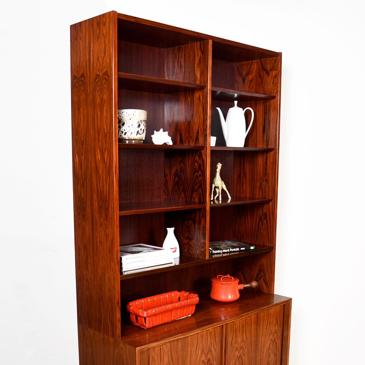 Danish Modern Rosewood Stand Alone or Stackable Display Cabinet/ Bookcase Top For Sale 1